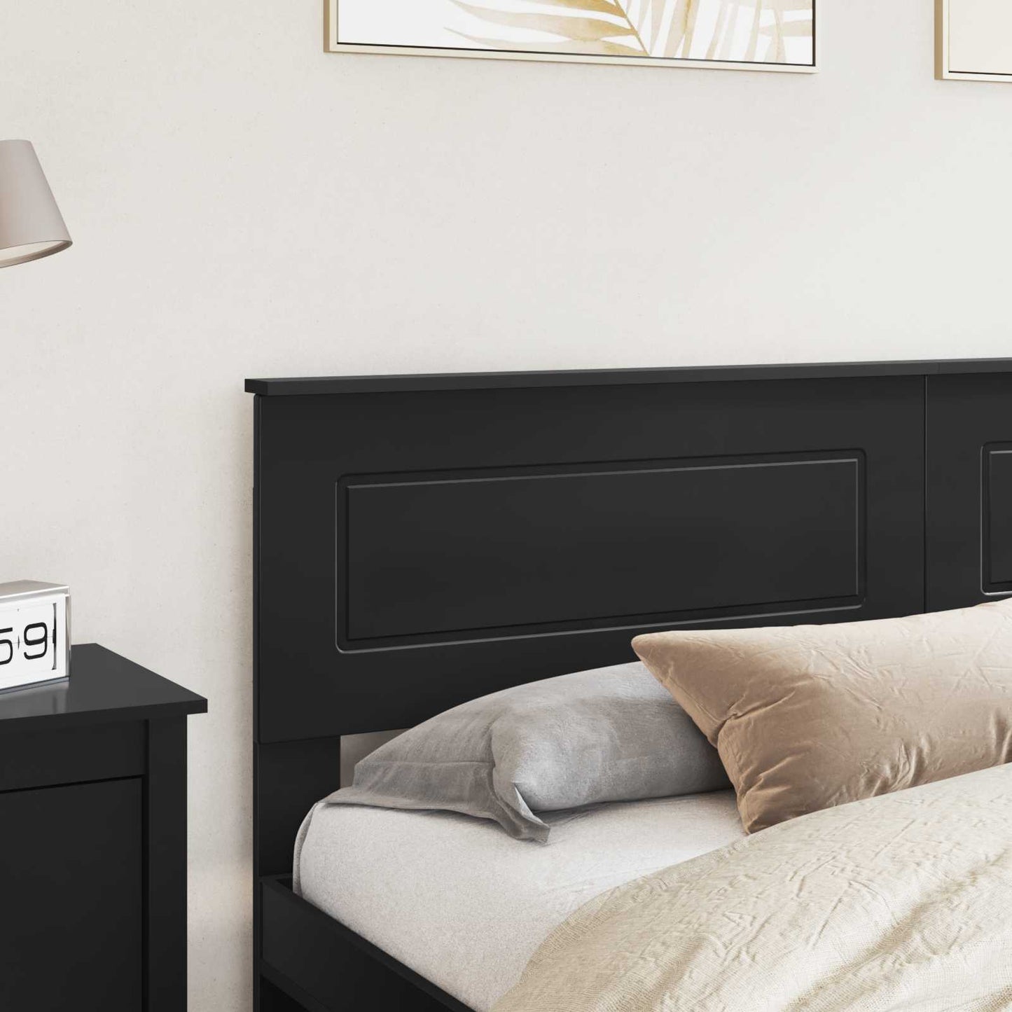 vidaXL Headboard Black Oak Engineered wood