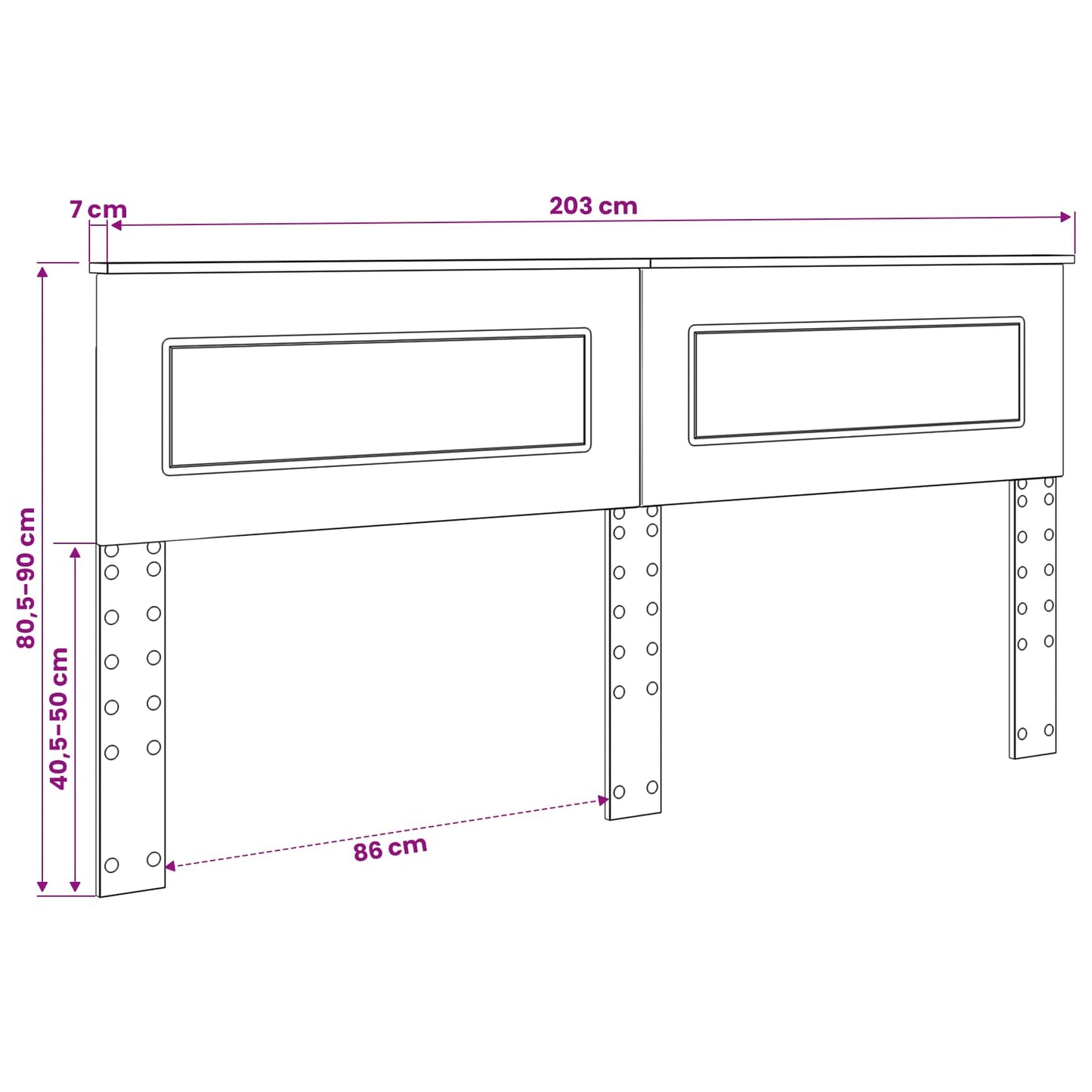 vidaXL Headboard Black Oak Engineered wood