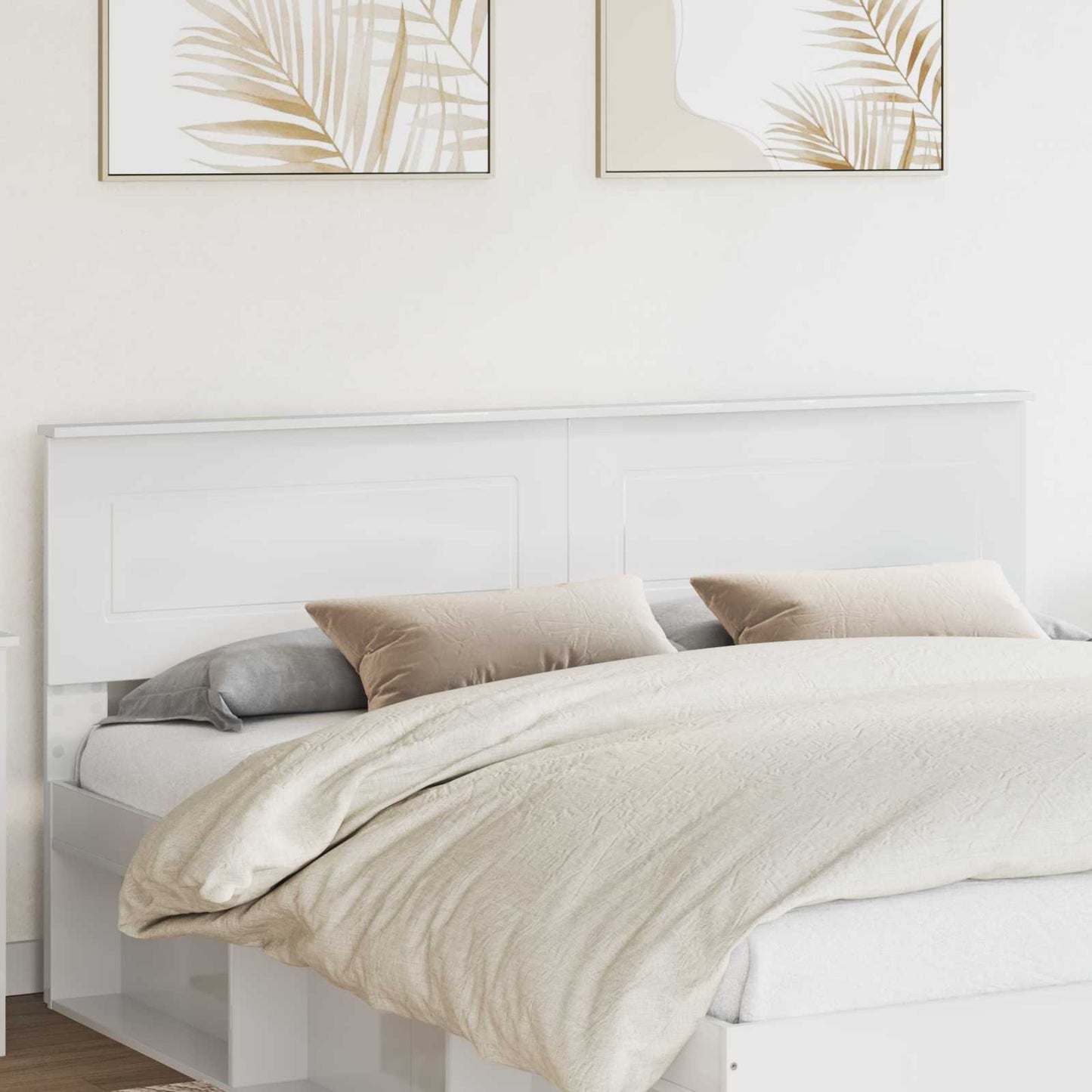 vidaXL Headboard Gloss White Engineered wood