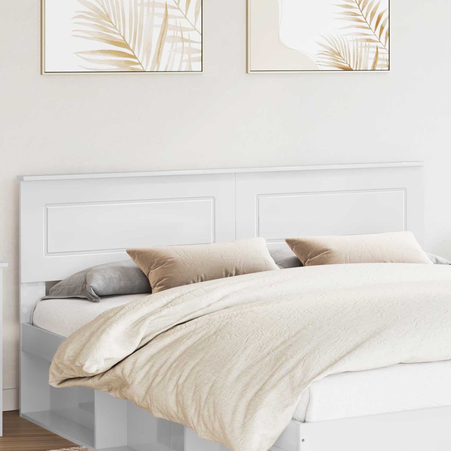 vidaXL Headboard Gloss White Engineered wood