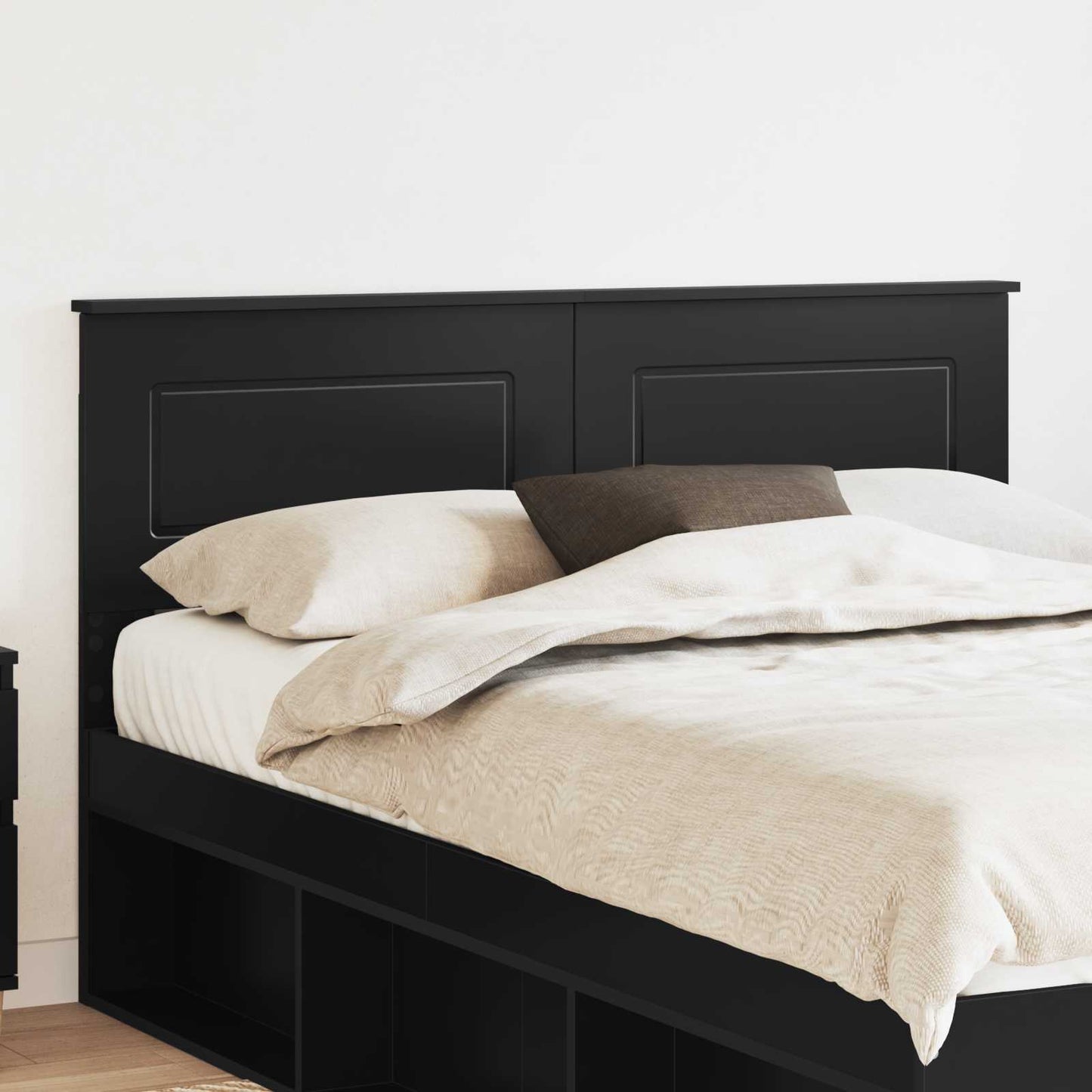 vidaXL Headboard Black Oak Engineered wood