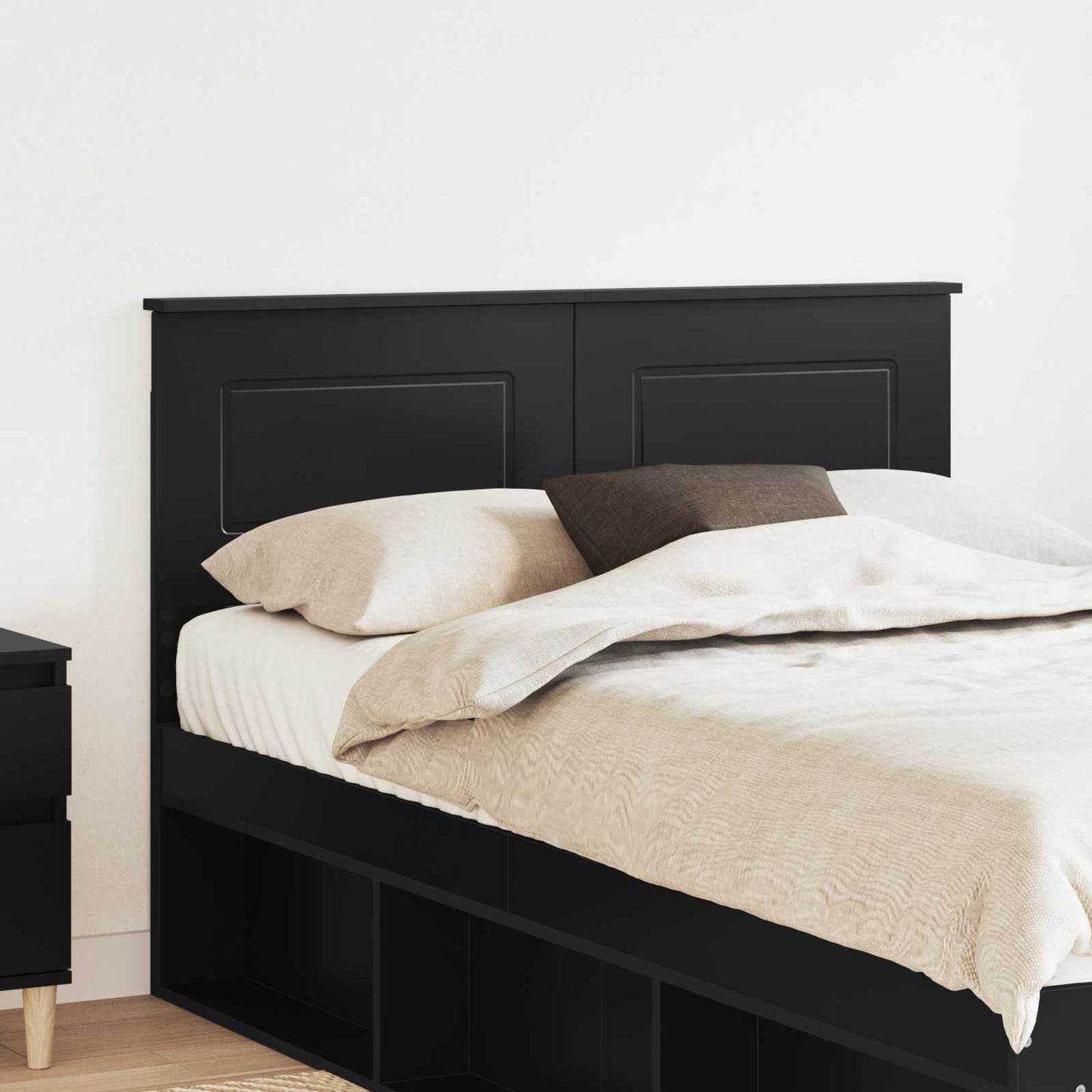 vidaXL Headboard Black Oak Engineered wood