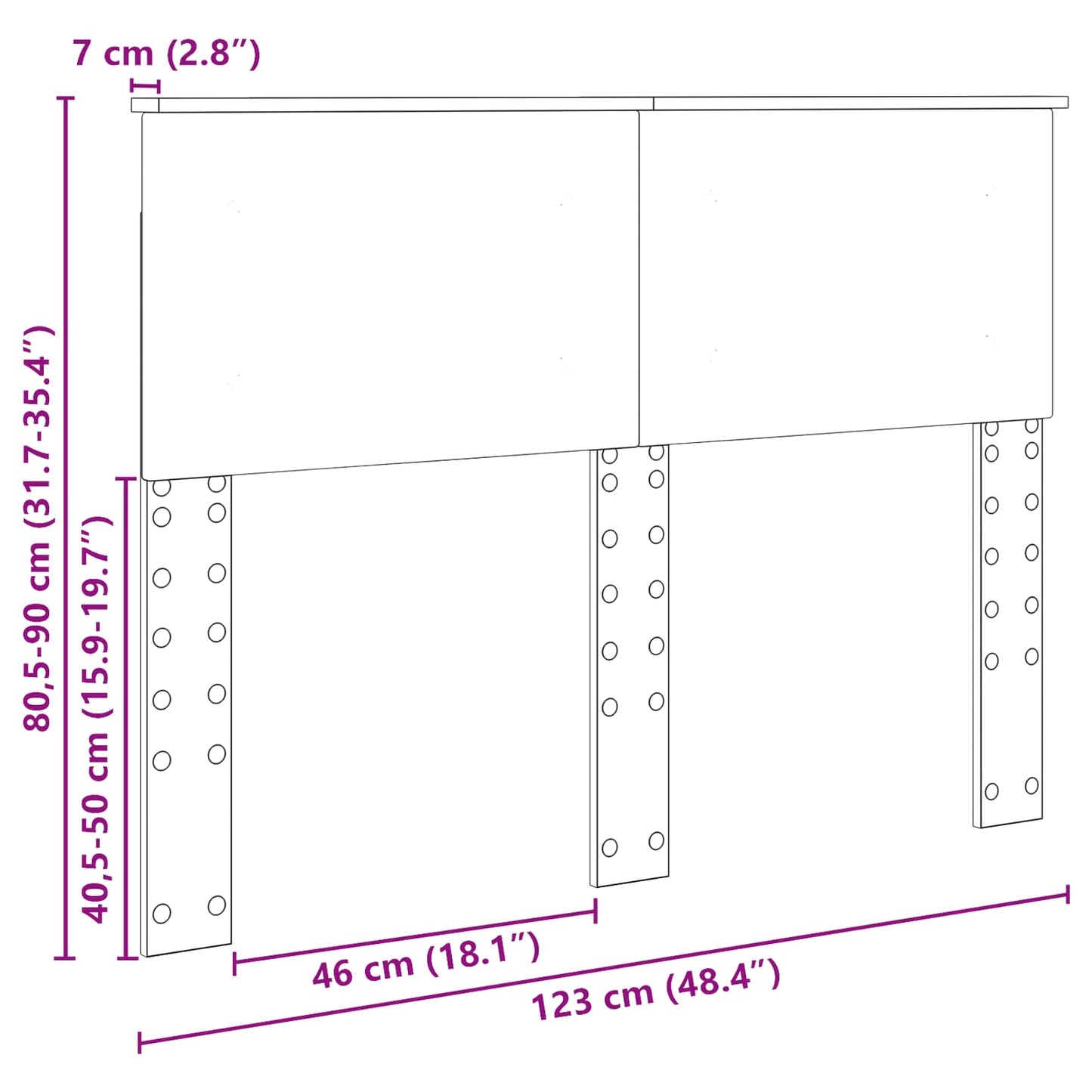 vidaXL Headboard Sonoma Oak Engineered wood