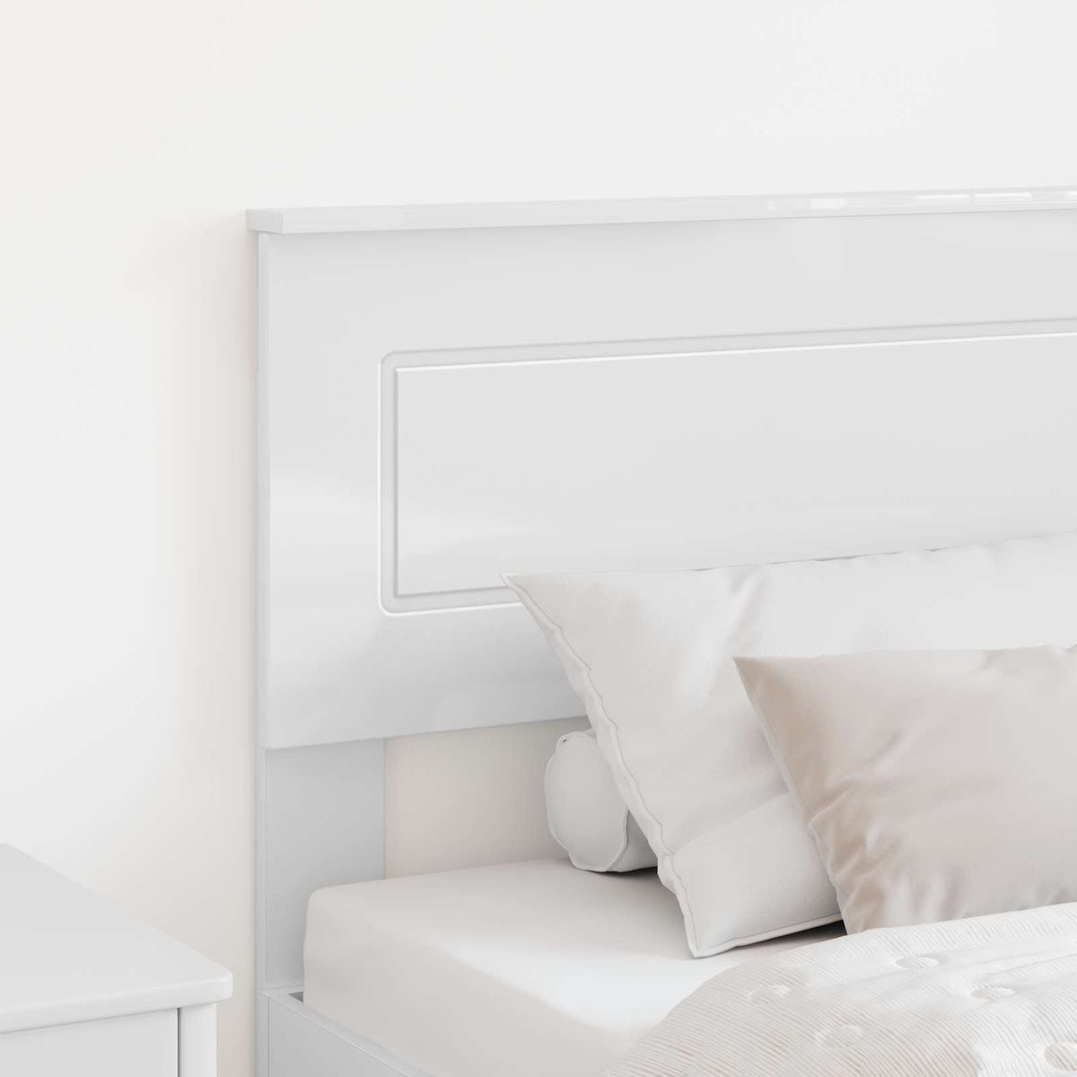 vidaXL Headboard Gloss White Engineered wood