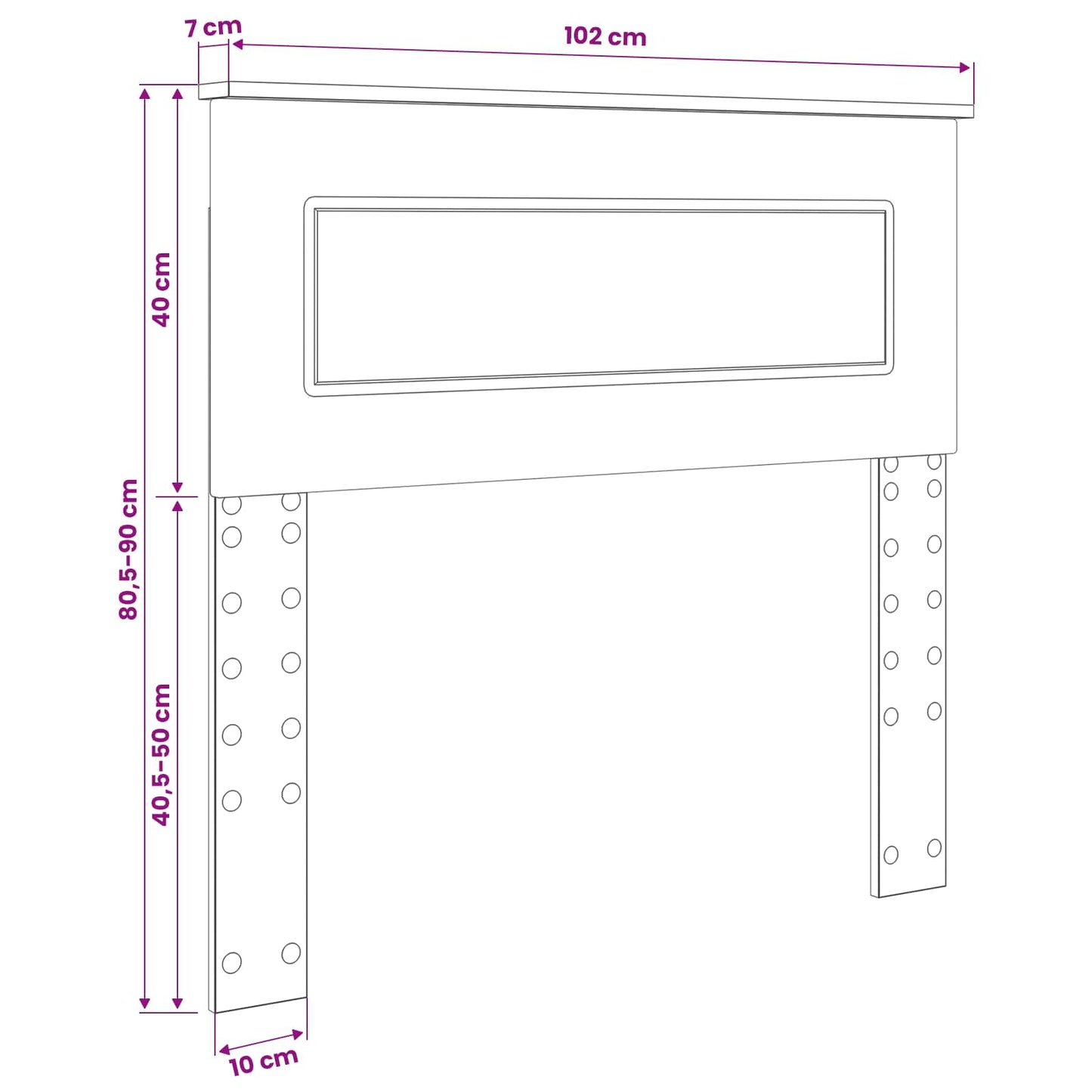 vidaXL Headboard Gloss White Engineered wood