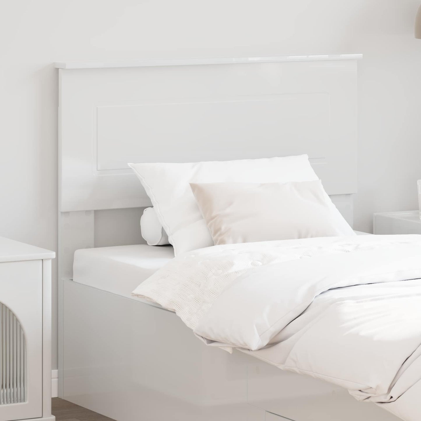 vidaXL Headboard Gloss White Engineered wood
