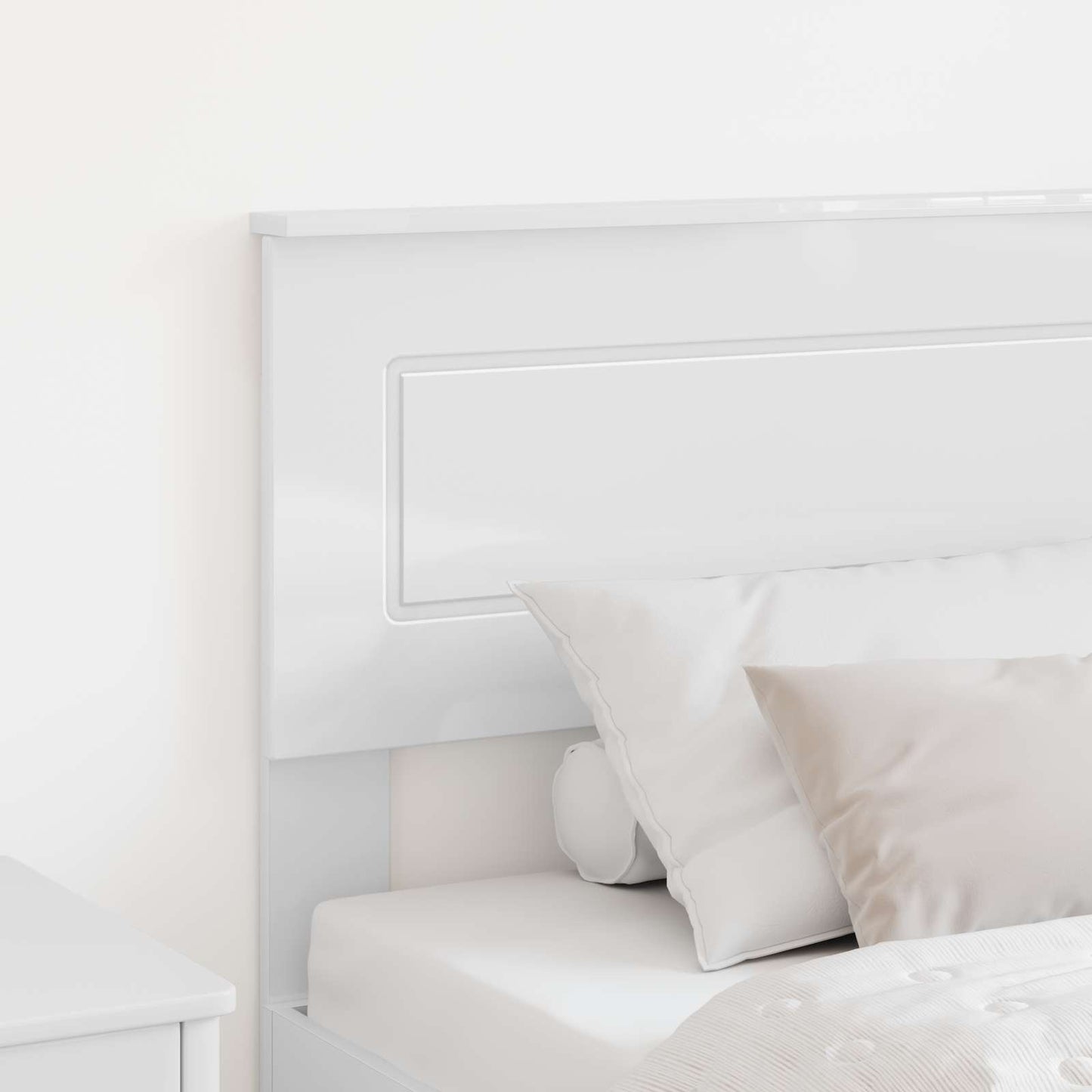 vidaXL Headboard Gloss White Engineered wood