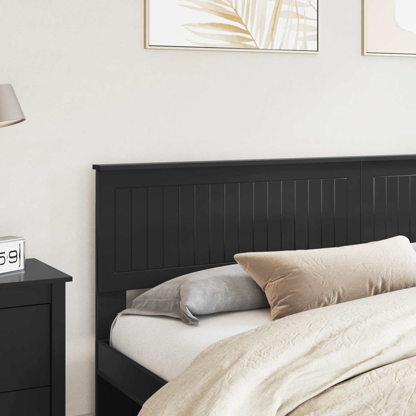 vidaXL Headboard Black Oak Engineered wood