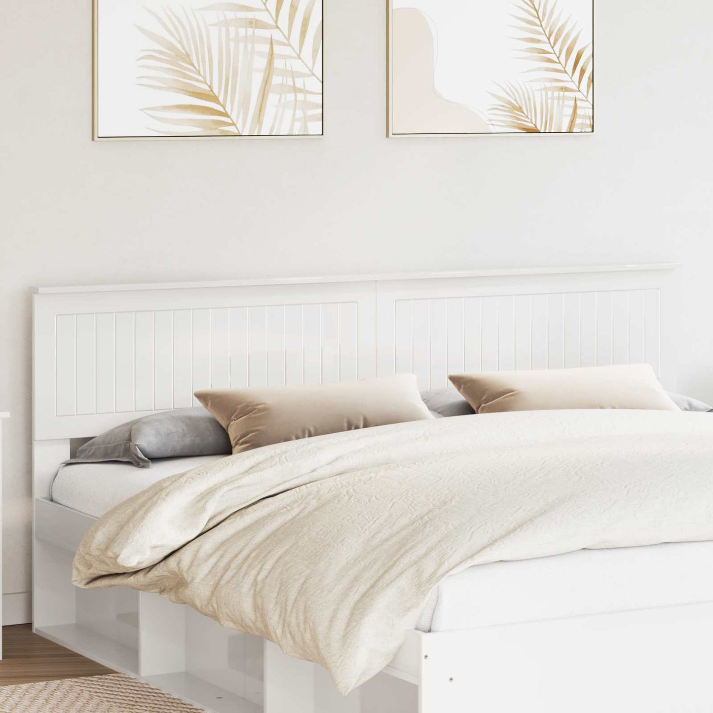 vidaXL Headboard Gloss White Engineered wood