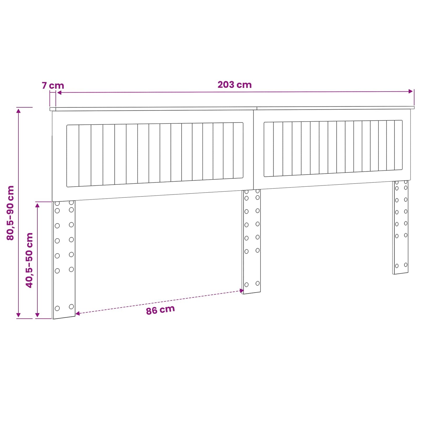 vidaXL Headboard Smoked Oak Engineered wood