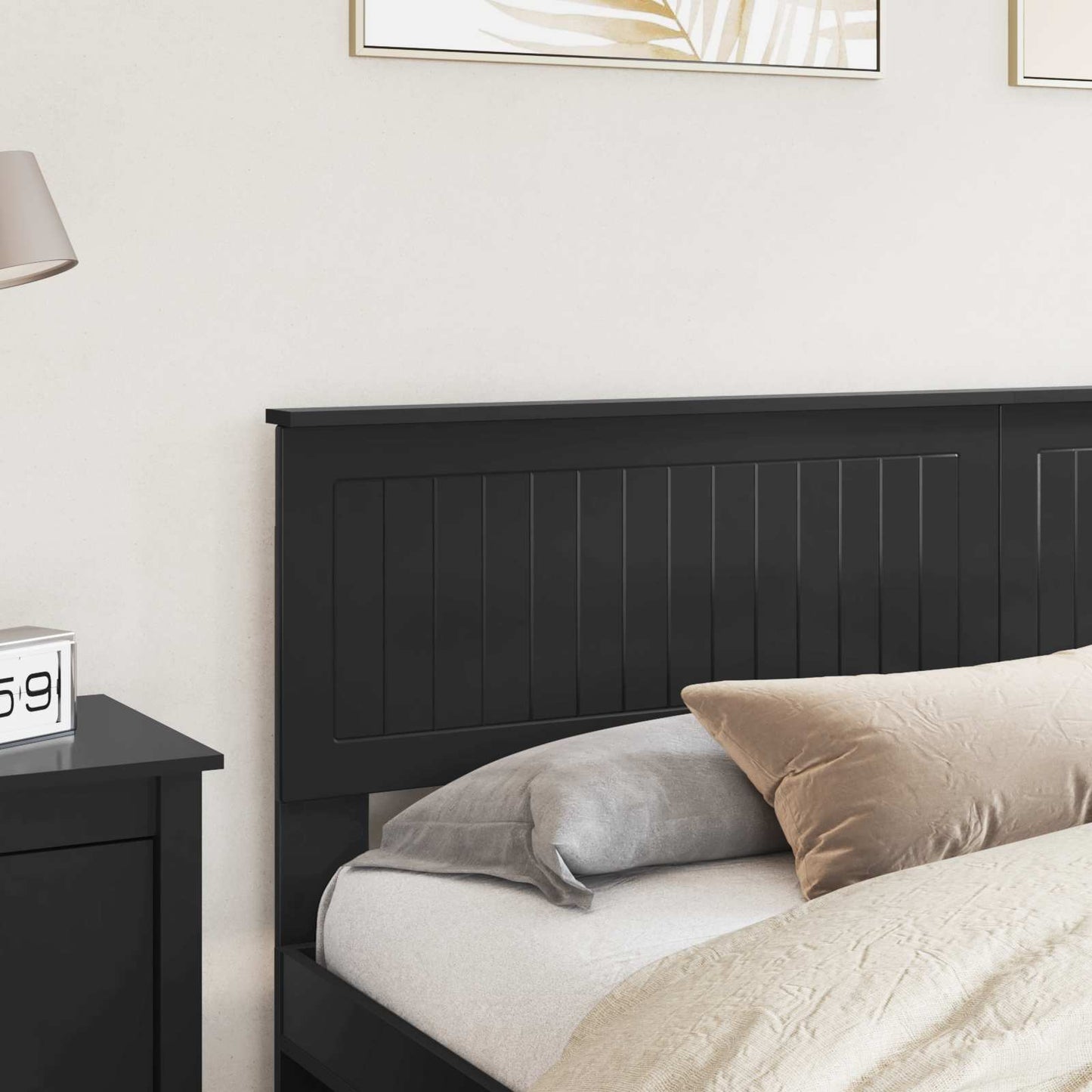 vidaXL Headboard Black Oak Engineered wood