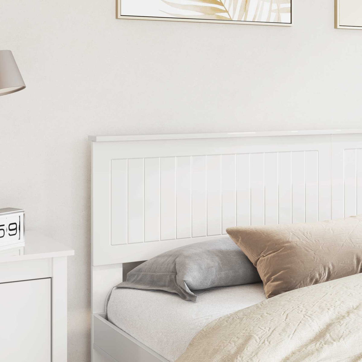 vidaXL Headboard Gloss White Engineered wood