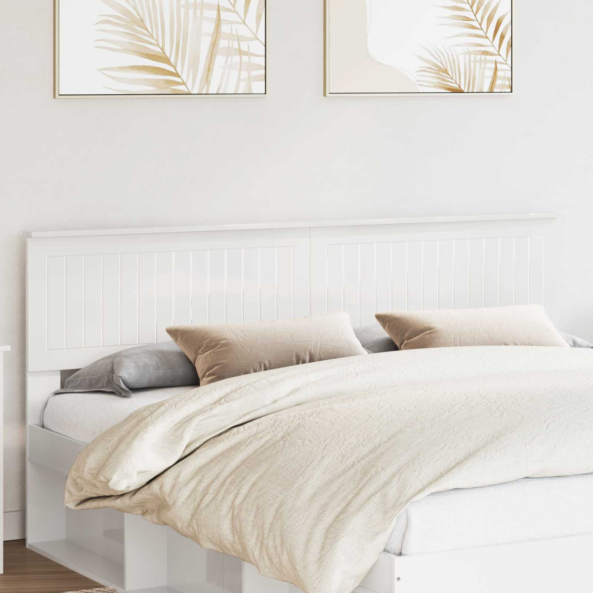 vidaXL Headboard Gloss White Engineered wood