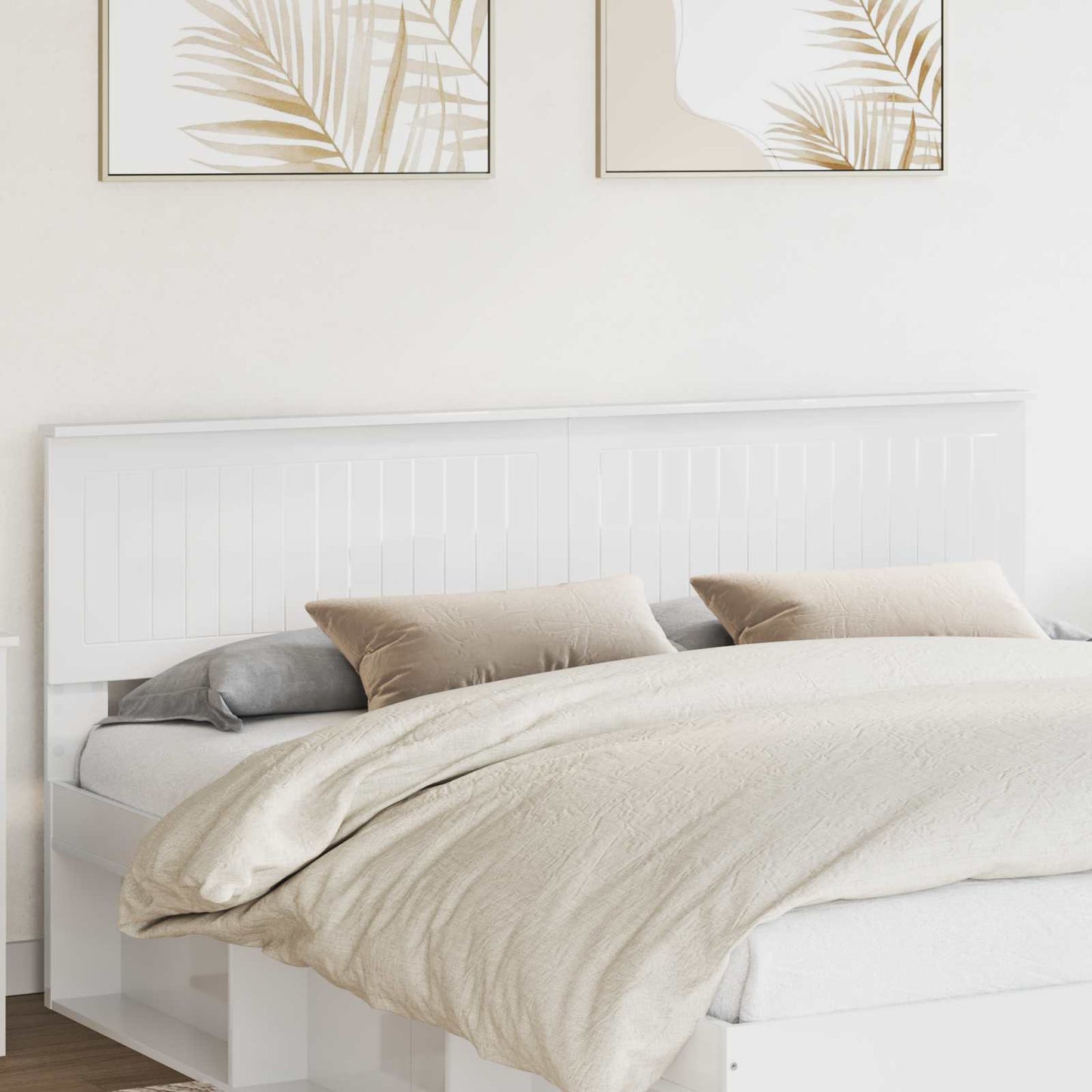 vidaXL Headboard Gloss White Engineered wood