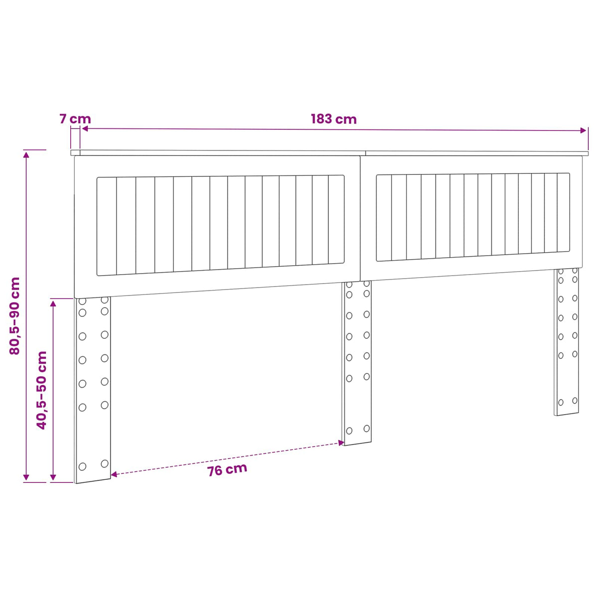 vidaXL Headboard Gloss White Engineered wood