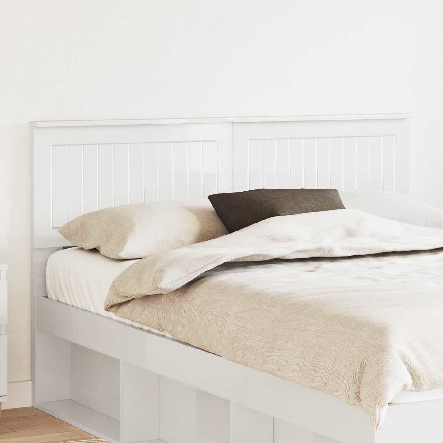 vidaXL Headboard Gloss White Engineered wood