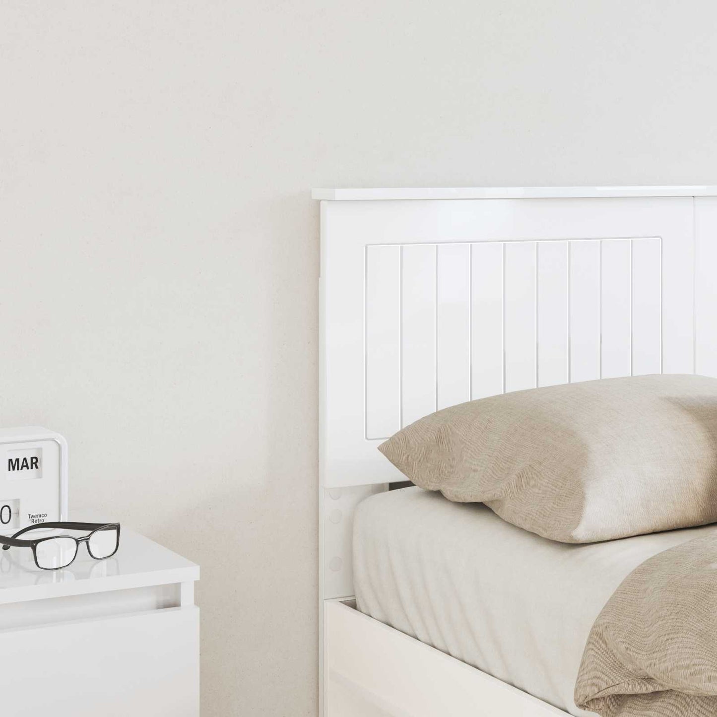 vidaXL Headboard Gloss White Engineered wood