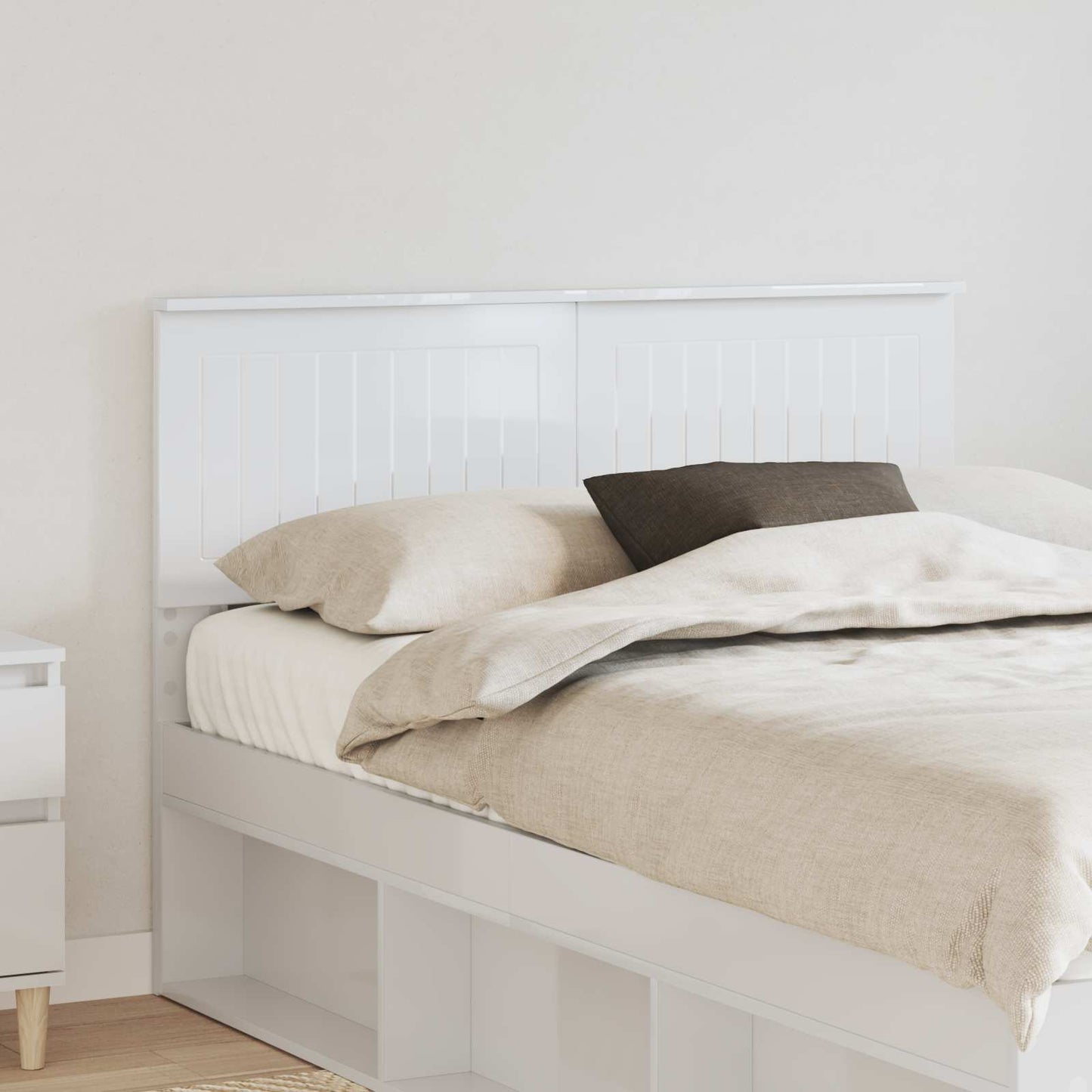 vidaXL Headboard Gloss White Engineered wood