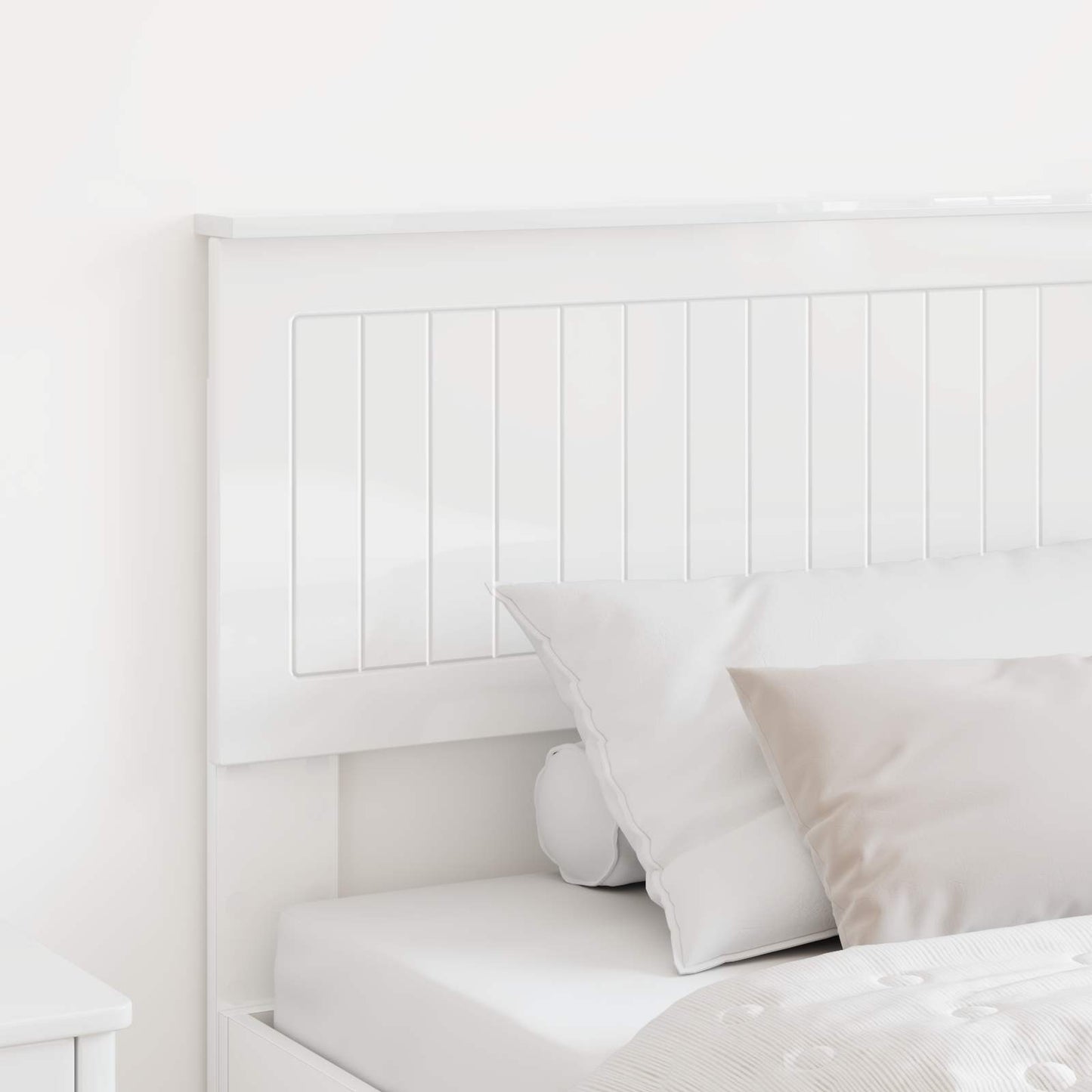 vidaXL Headboard Gloss White Engineered wood