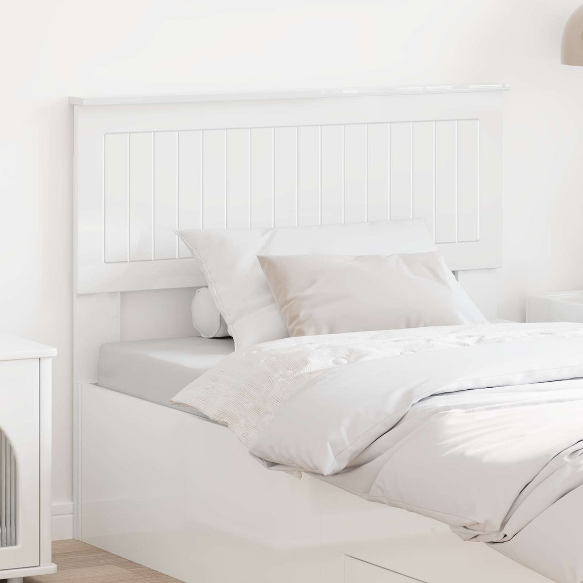 vidaXL Headboard Gloss White Engineered wood