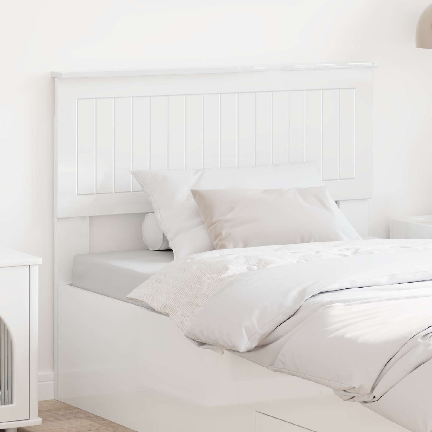 vidaXL Headboard Gloss White Engineered wood