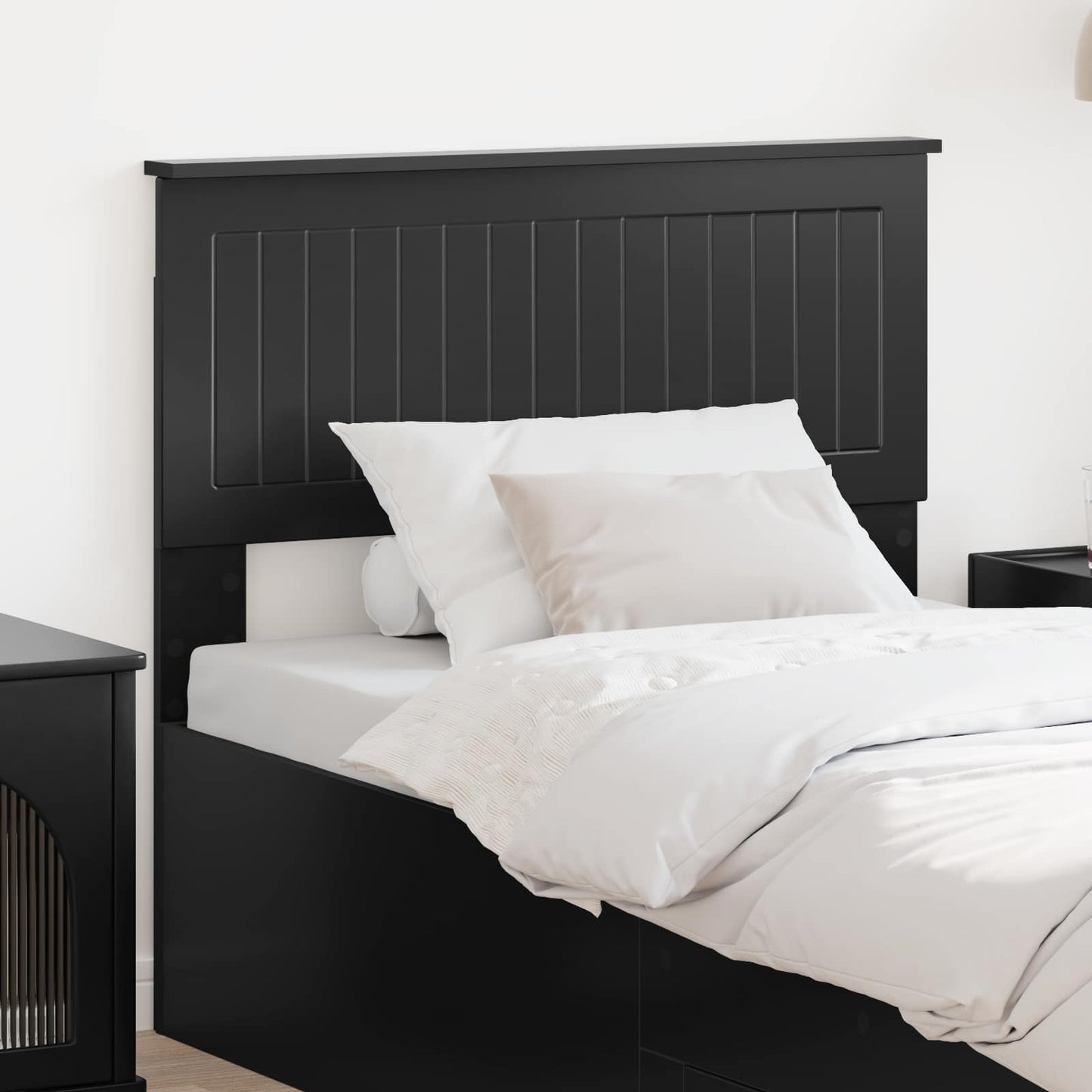 vidaXL Headboard Black Oak Engineered wood