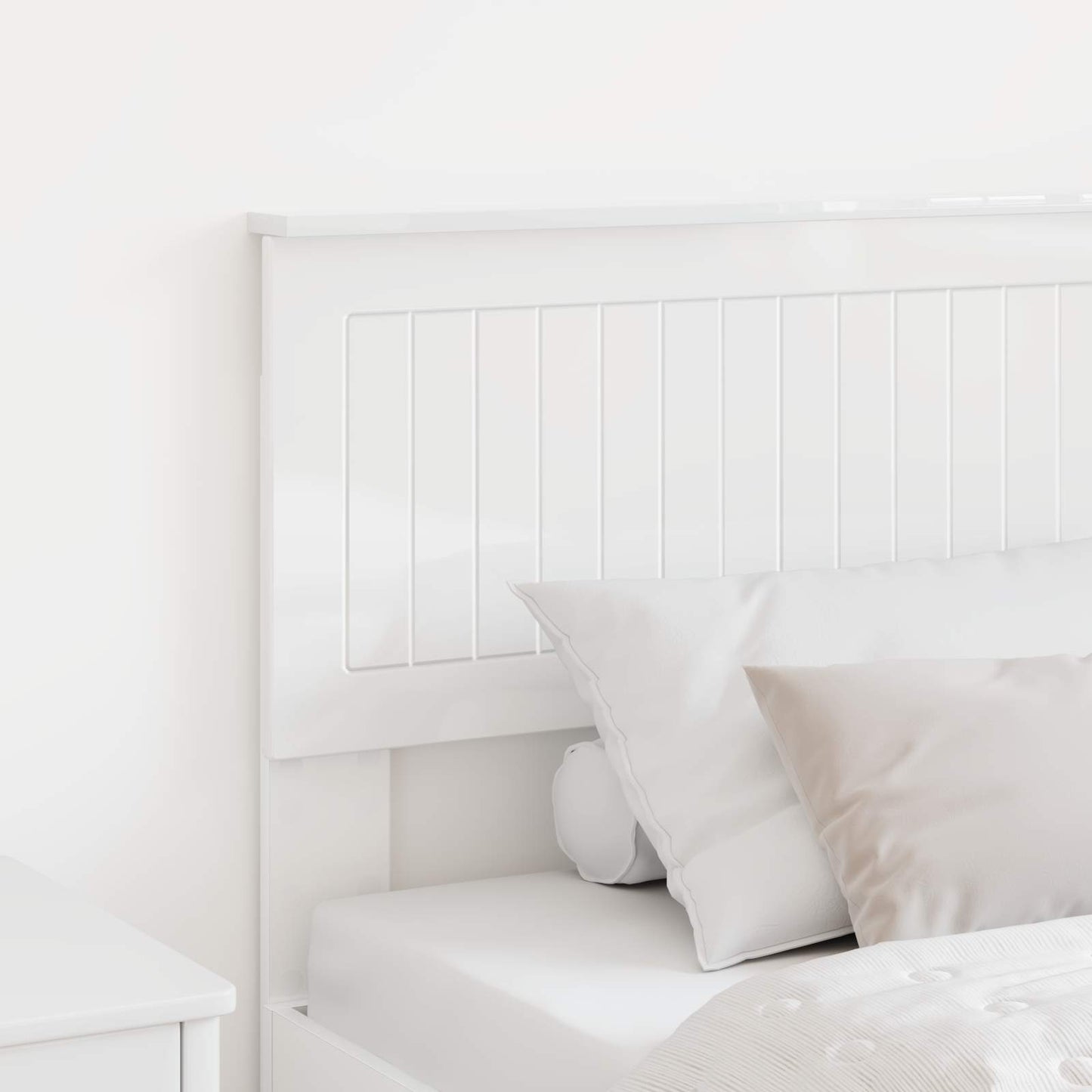 vidaXL Headboard Gloss White Engineered wood