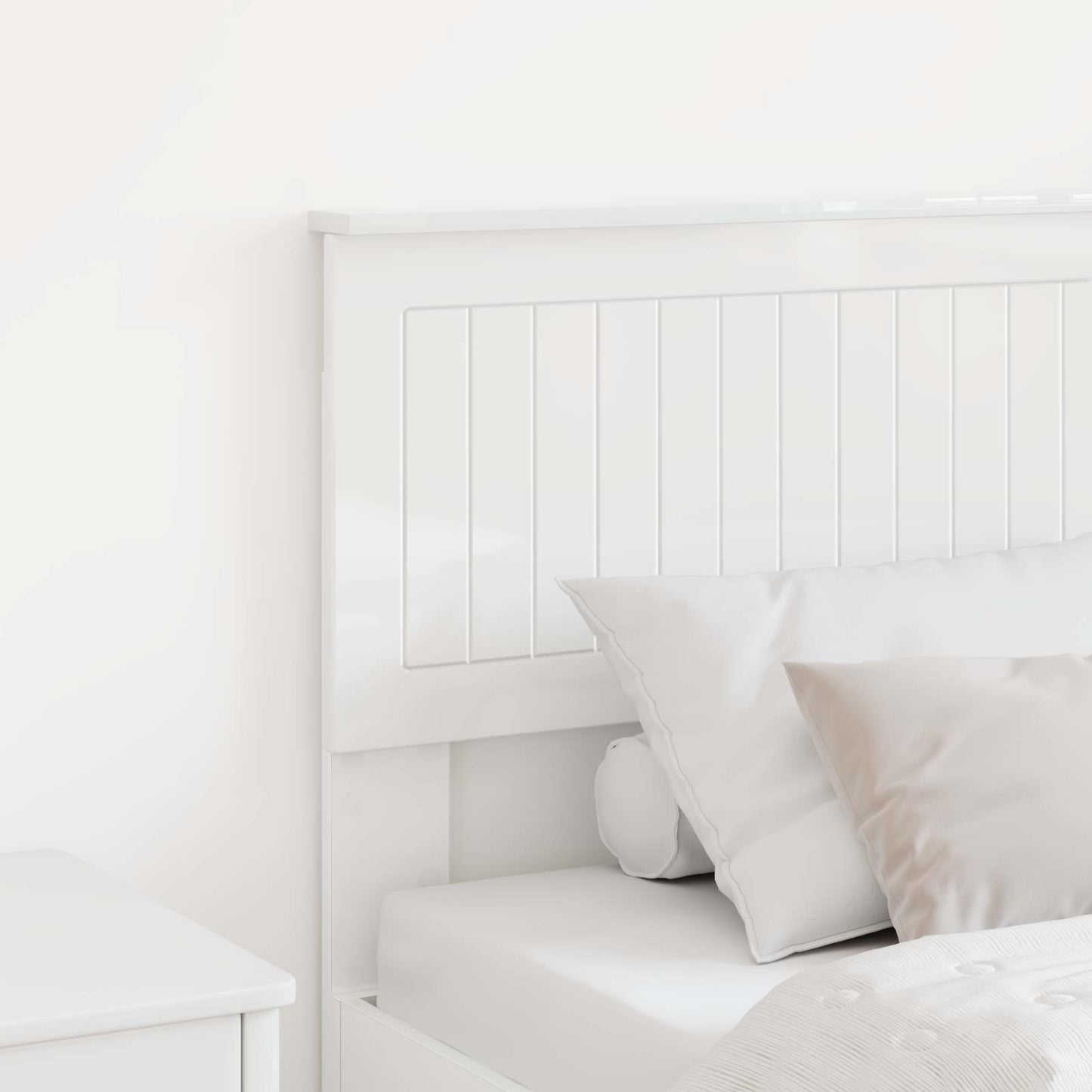 vidaXL Headboard Gloss White Engineered wood