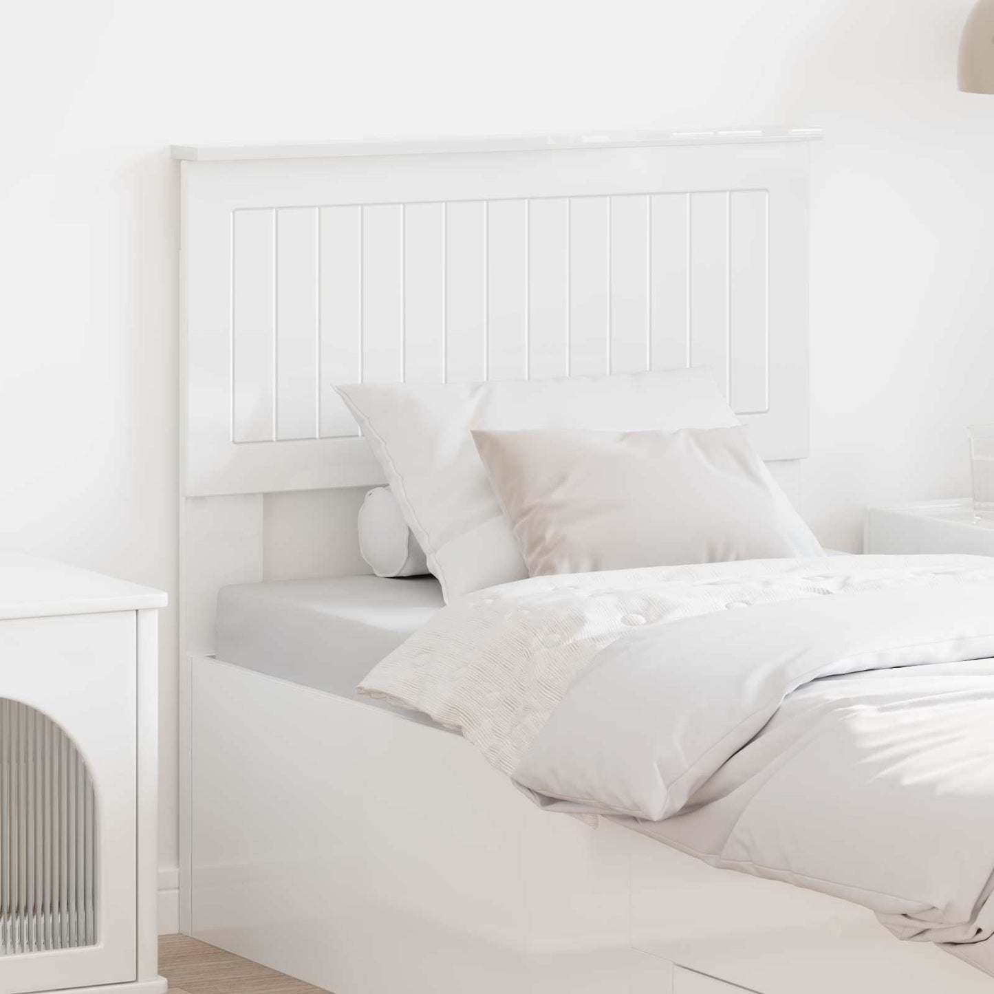 vidaXL Headboard Gloss White Engineered wood