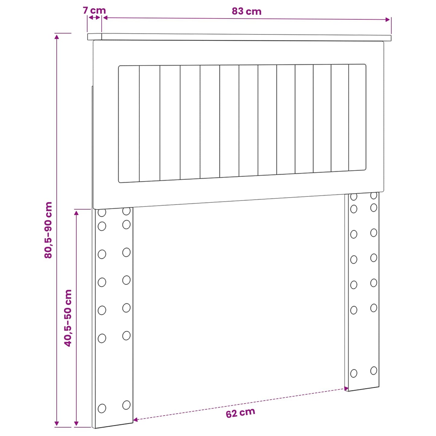 vidaXL Headboard Gloss White Engineered wood