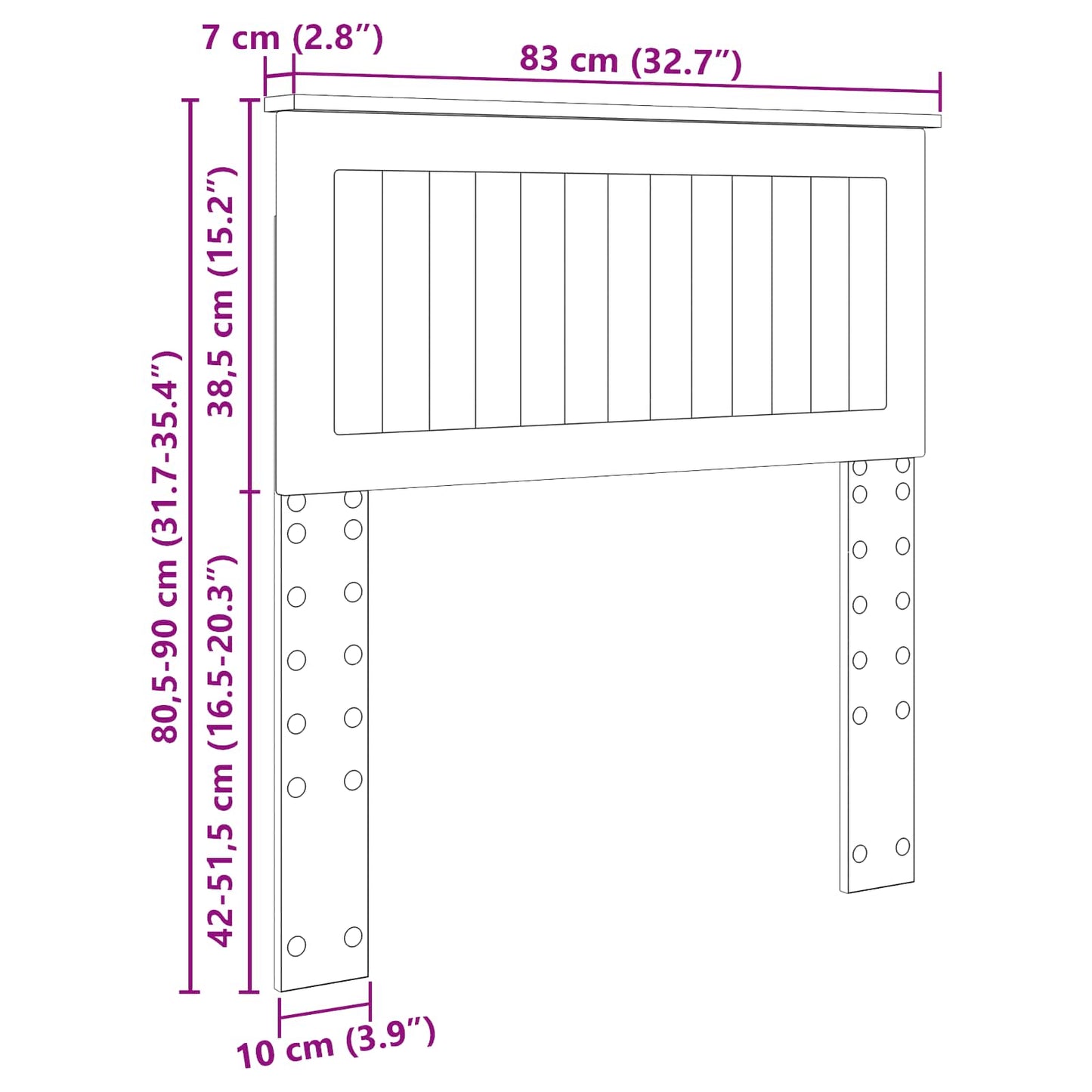 vidaXL Headboard Old Wood Engineered wood