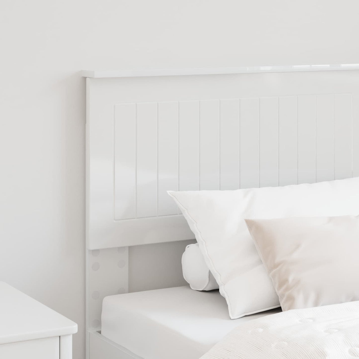 vidaXL Headboard Gloss White Engineered wood