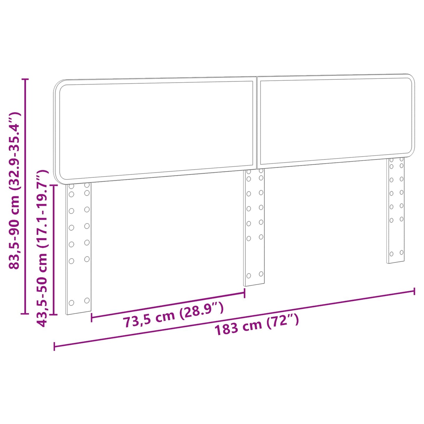 vidaXL Headboard Black Oak Engineered wood
