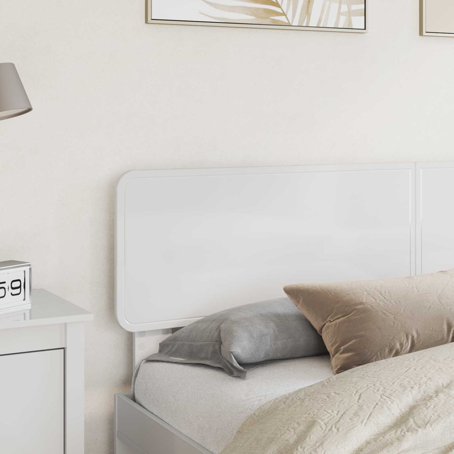 vidaXL Headboard Gloss White Engineered wood