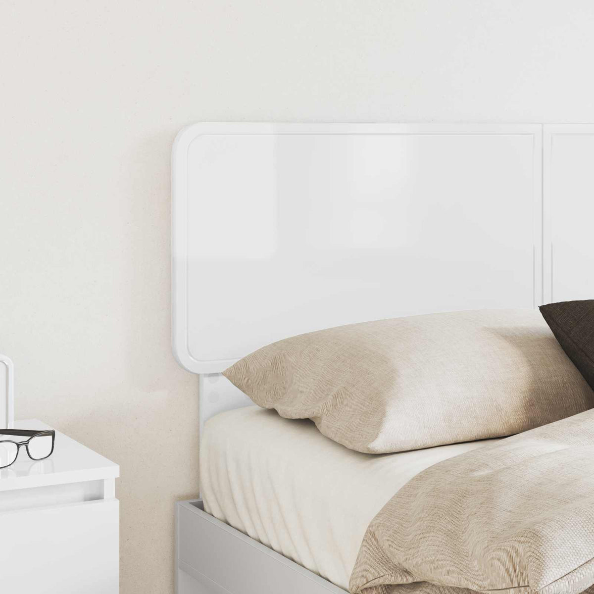 vidaXL Headboard Gloss White Engineered wood
