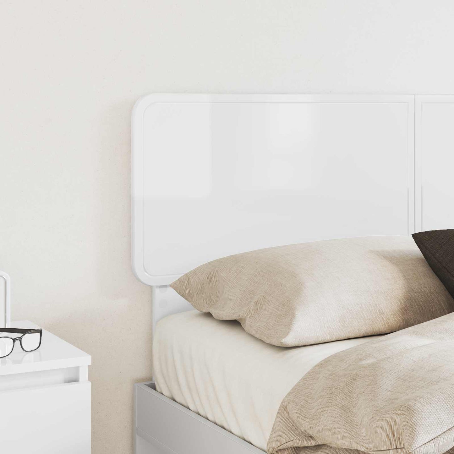 vidaXL Headboard Gloss White Engineered wood