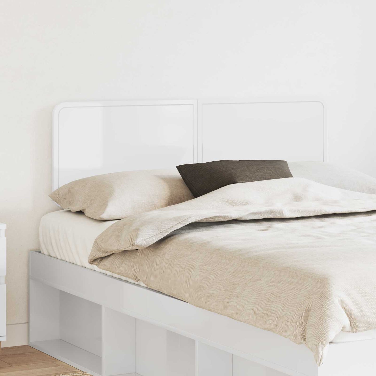 vidaXL Headboard Gloss White Engineered wood