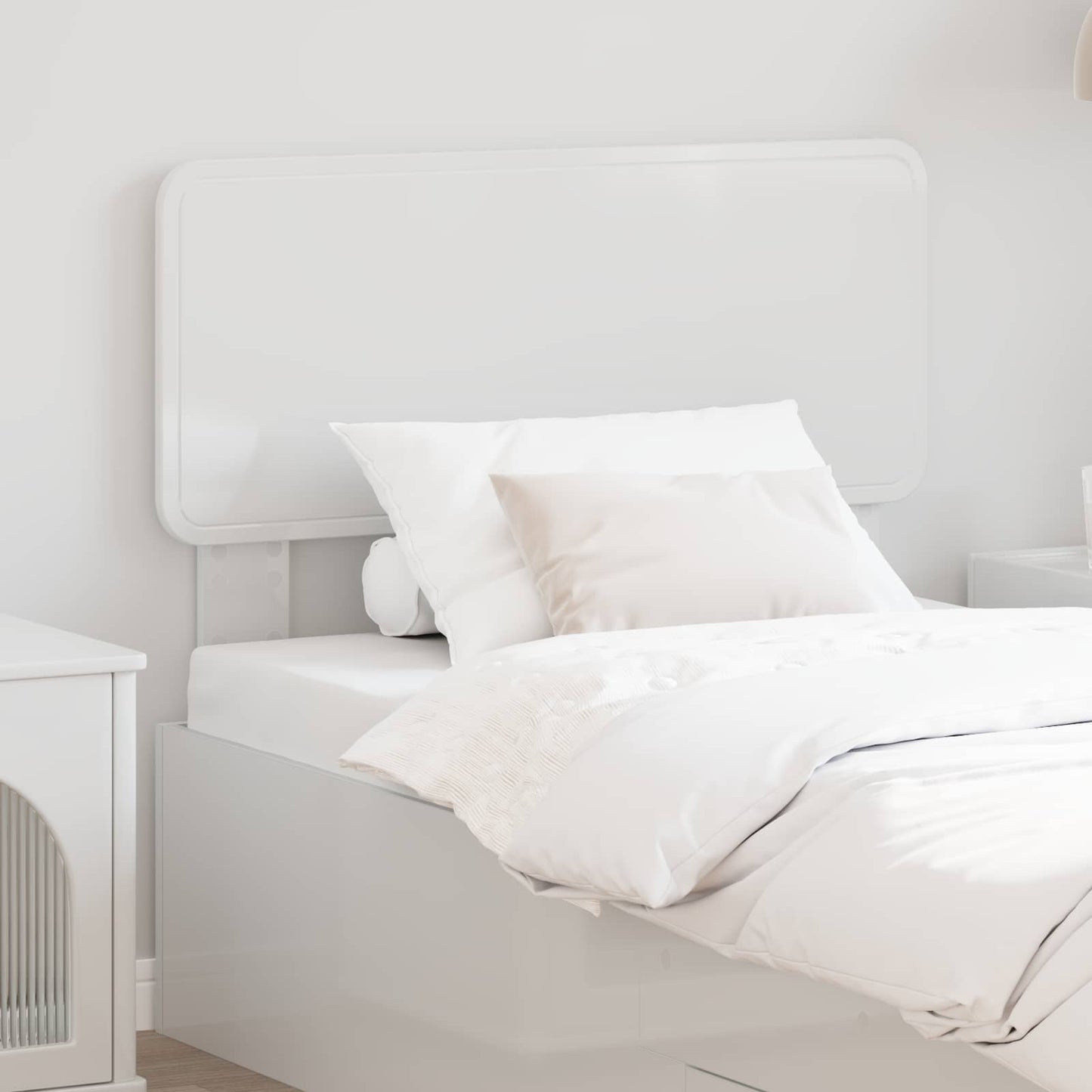 vidaXL Headboard Gloss White Engineered wood