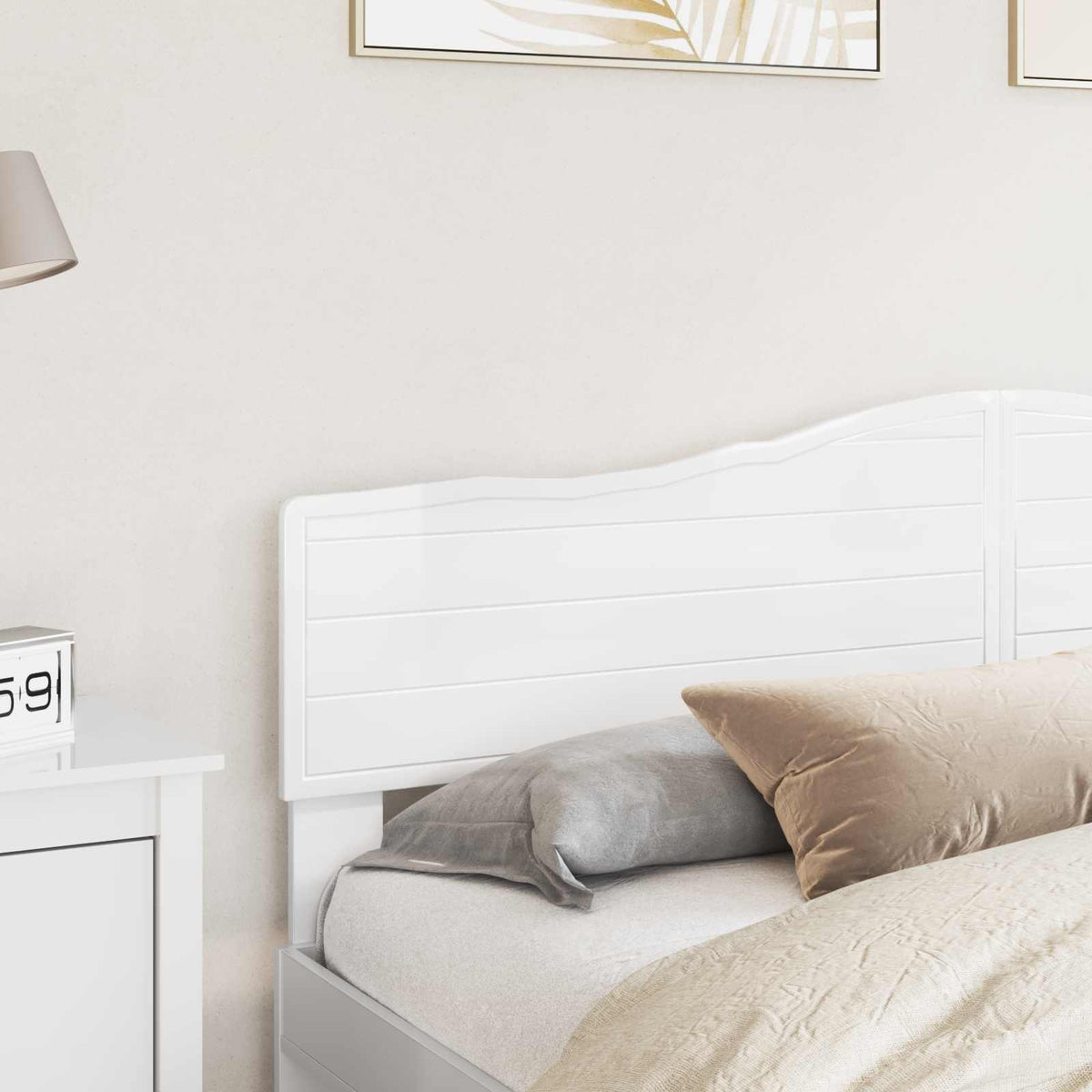 vidaXL Headboard Gloss White Engineered wood