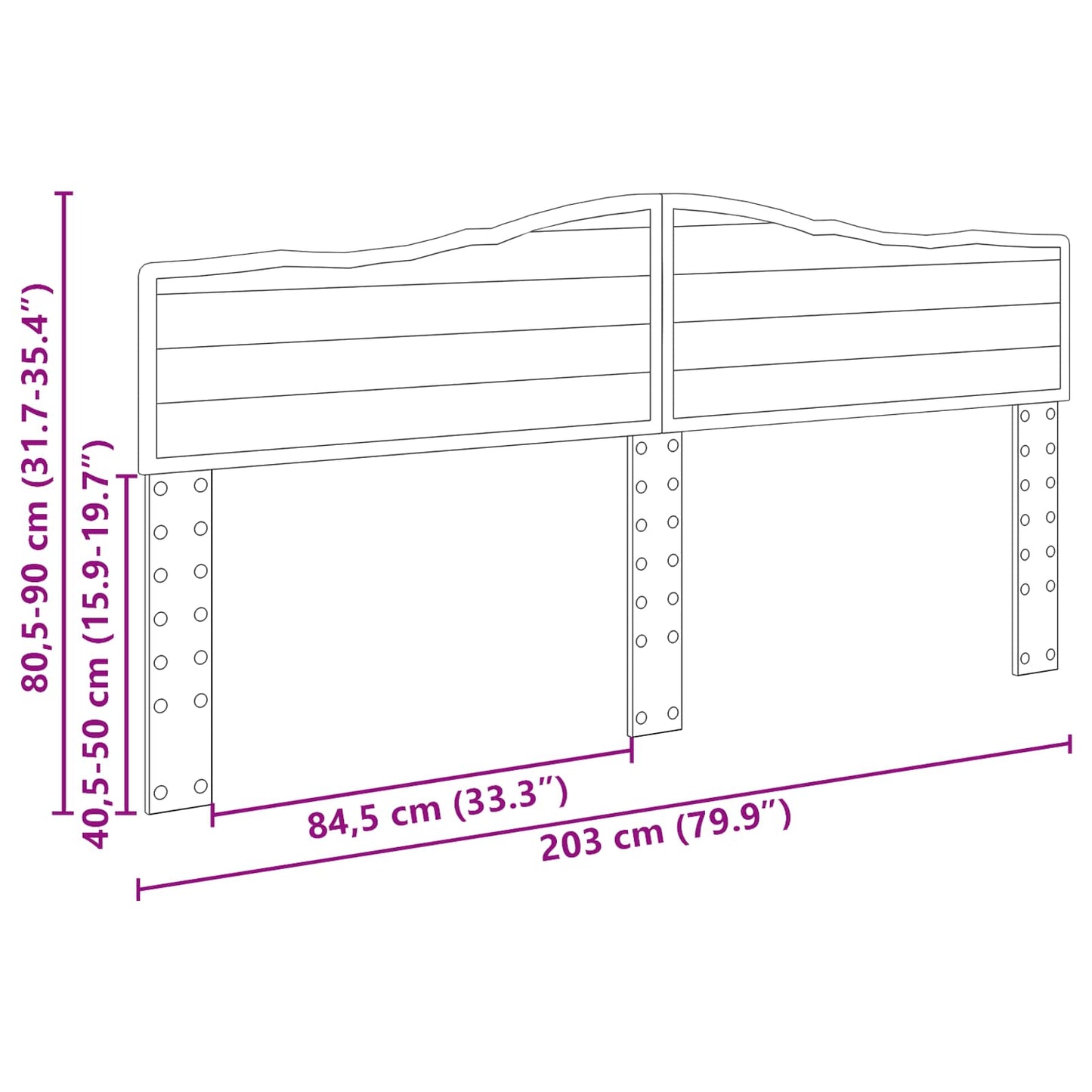 vidaXL Headboard Artisan Oak Engineered wood