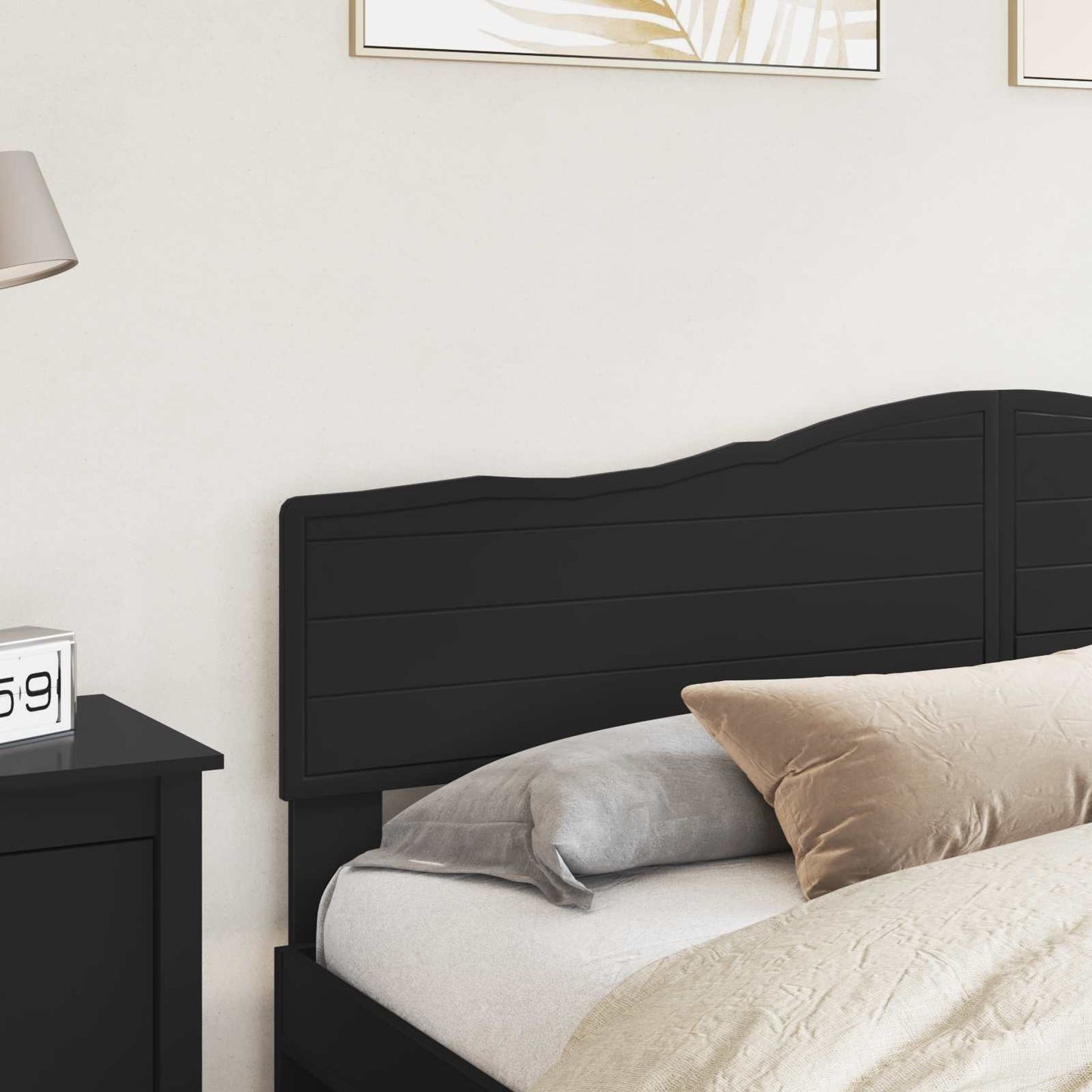 vidaXL Headboard Black Oak Engineered wood