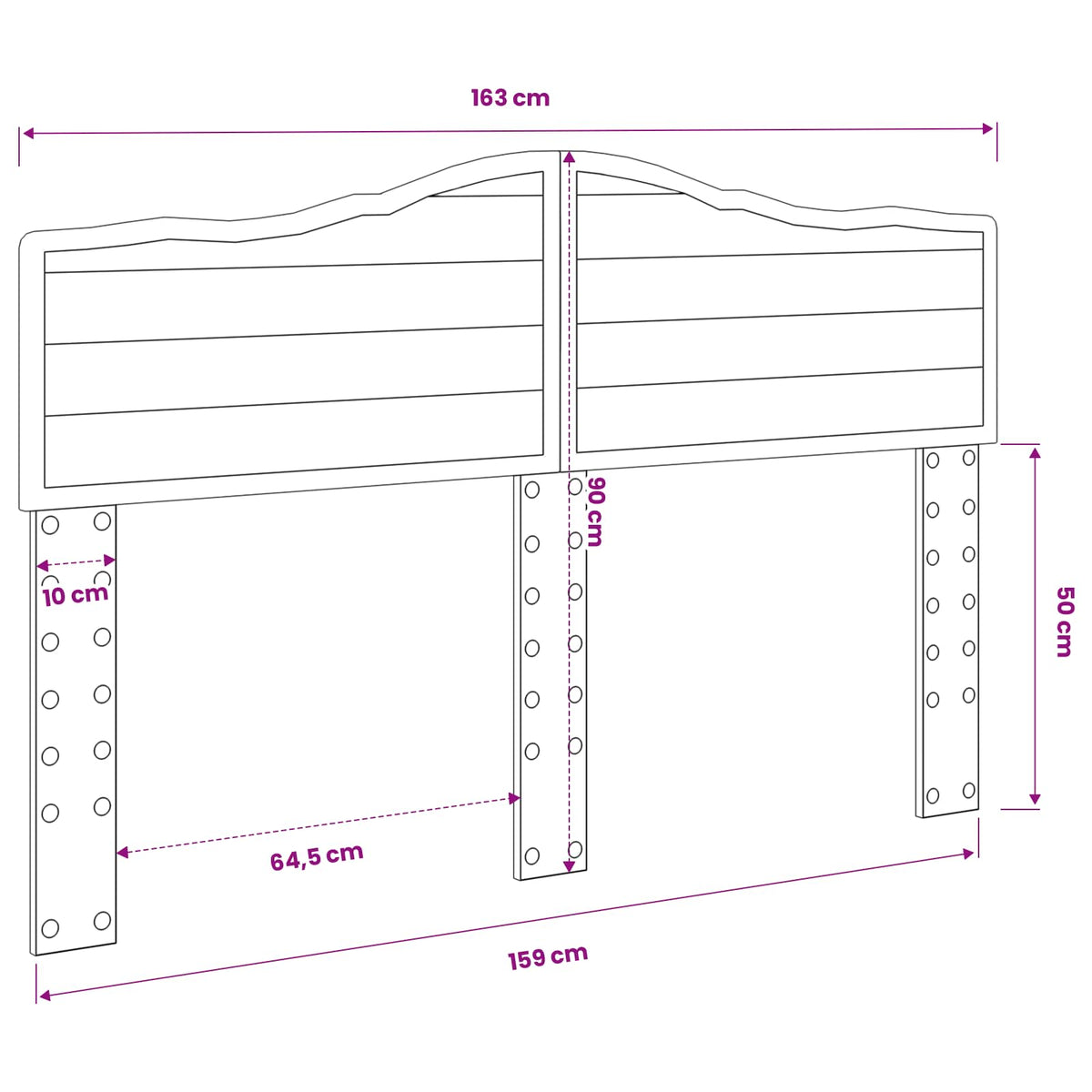 vidaXL Headboard Gloss White Engineered wood