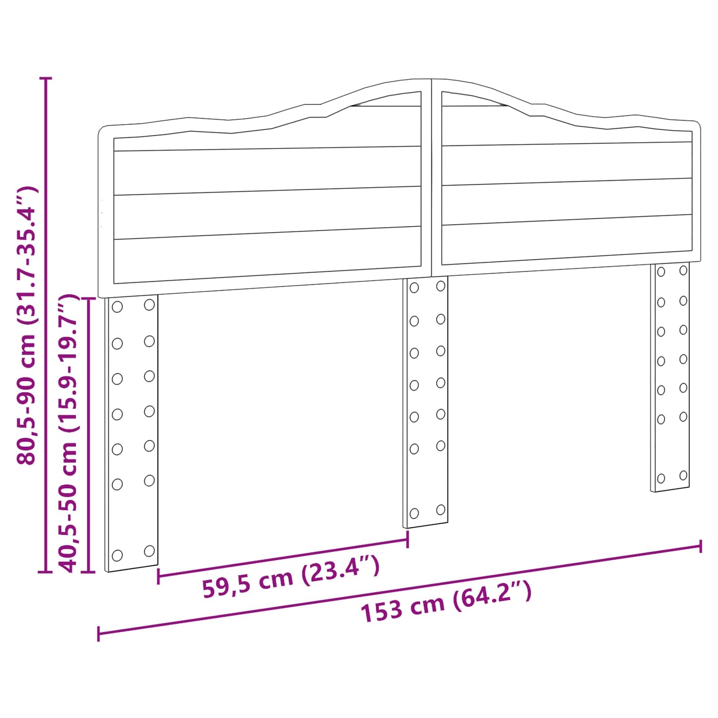 vidaXL Headboard Black Oak Engineered wood