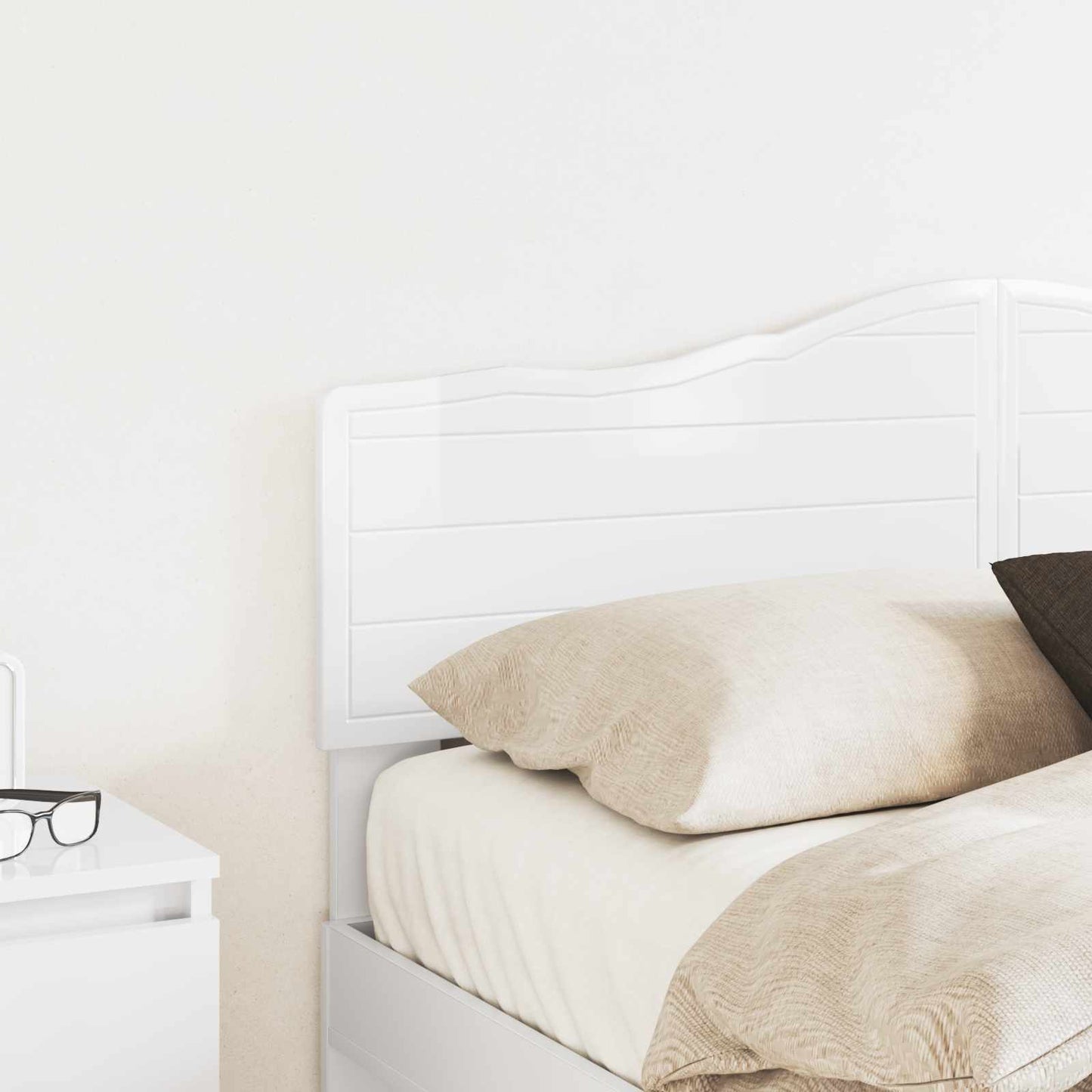 vidaXL Headboard Gloss White Engineered wood
