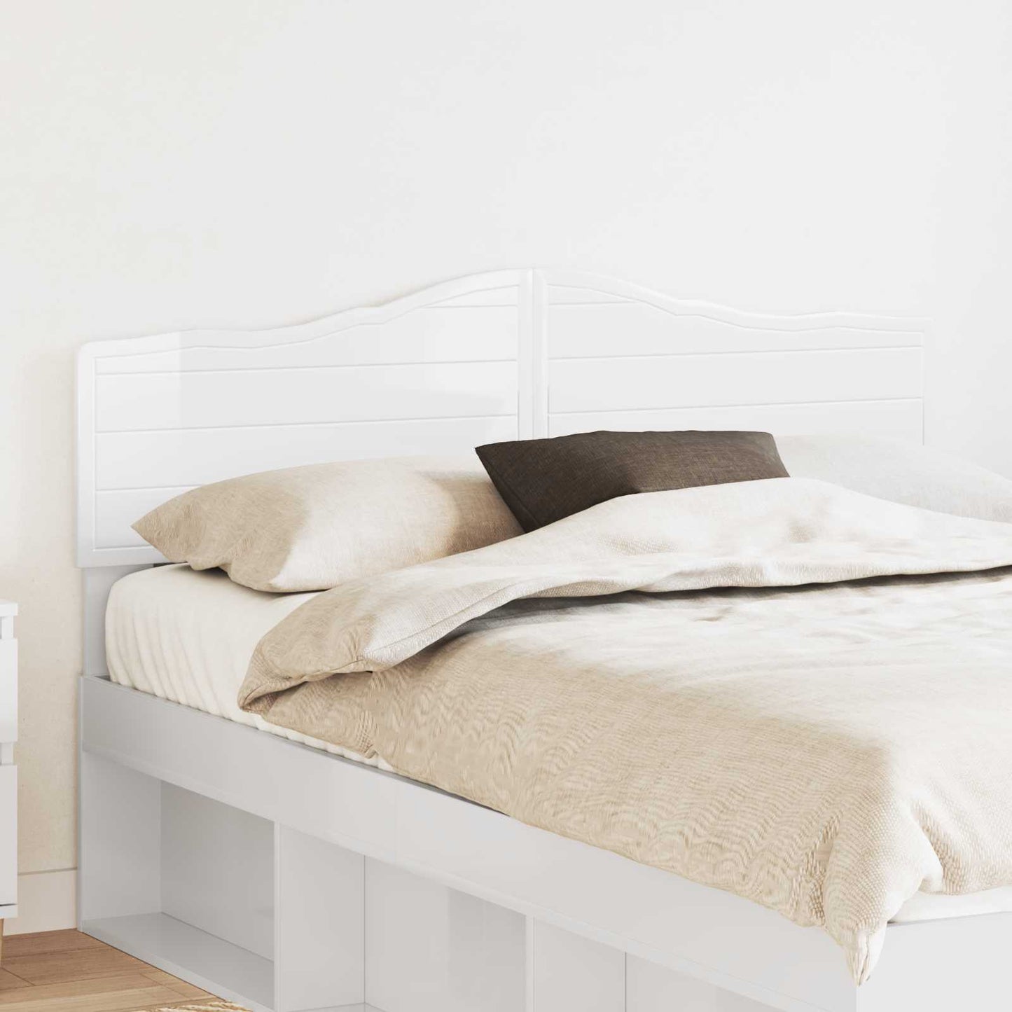 vidaXL Headboard Gloss White Engineered wood