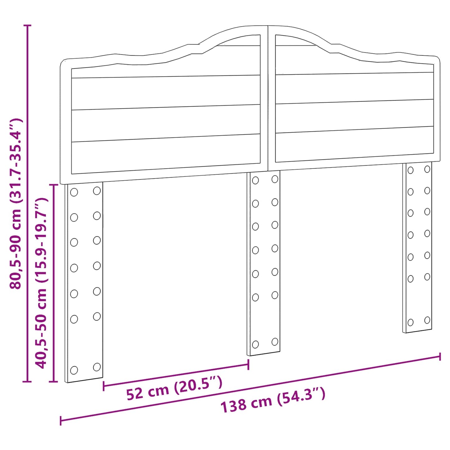 vidaXL Headboard Black Oak Engineered wood