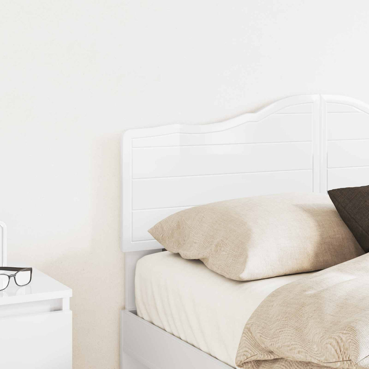 vidaXL Headboard Gloss White Engineered wood