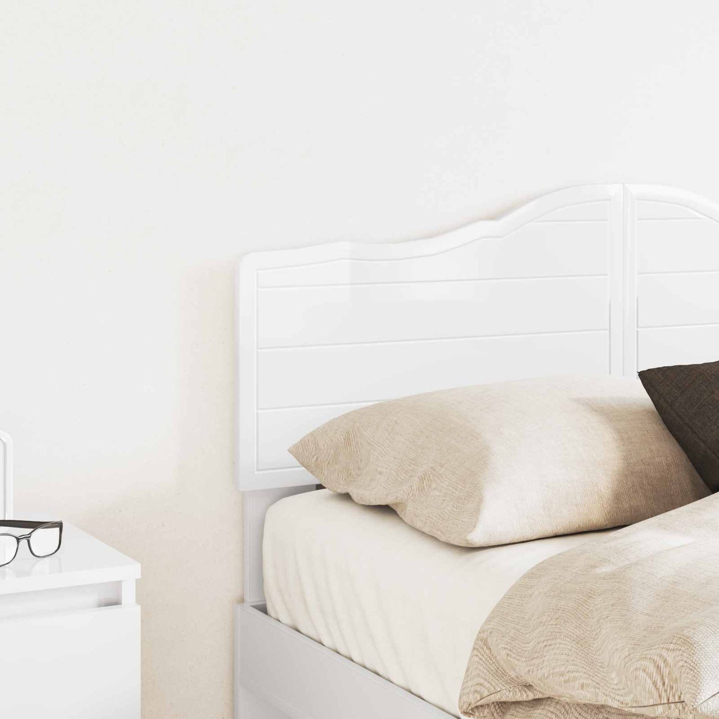 vidaXL Headboard Gloss White Engineered wood