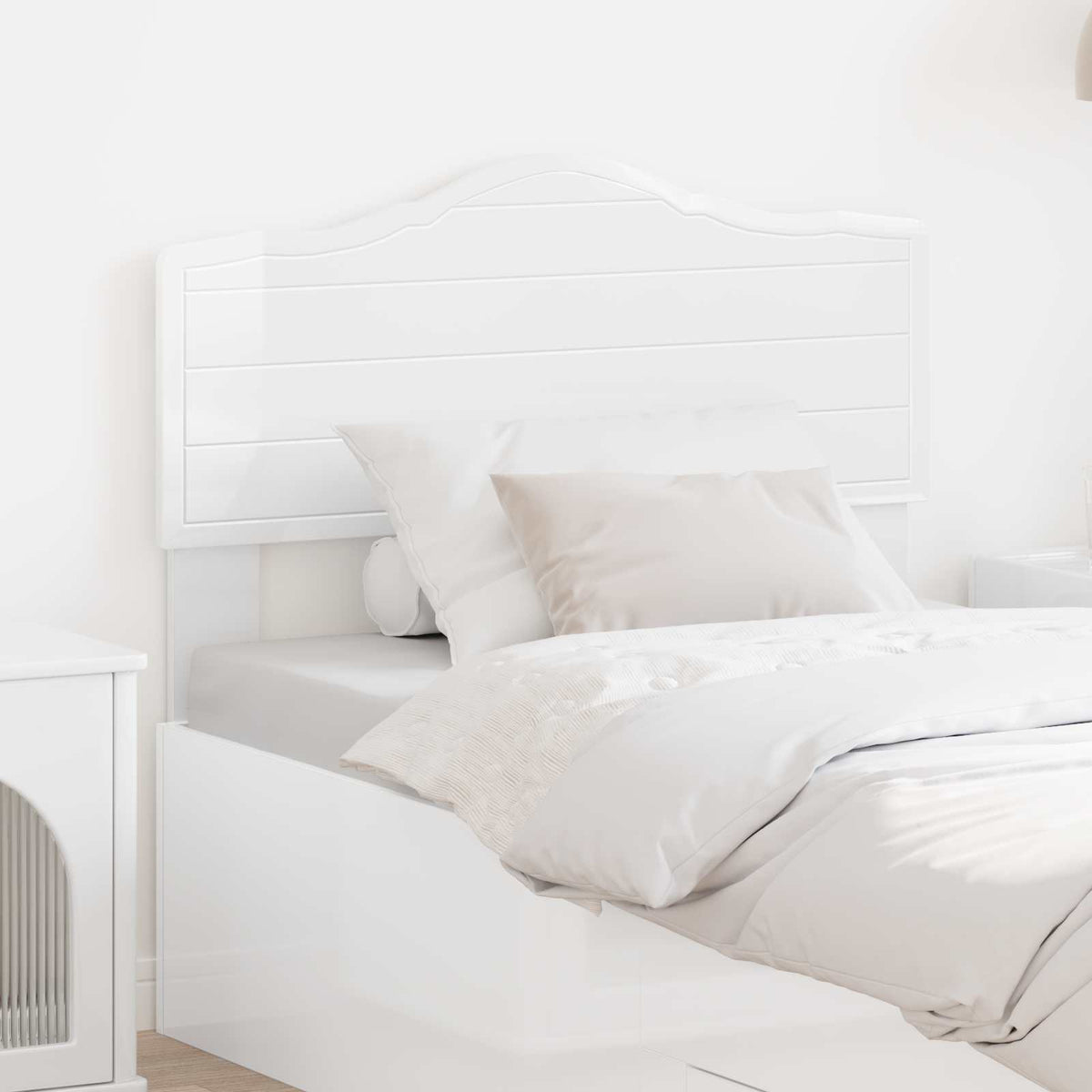 vidaXL Headboard Gloss White Engineered wood