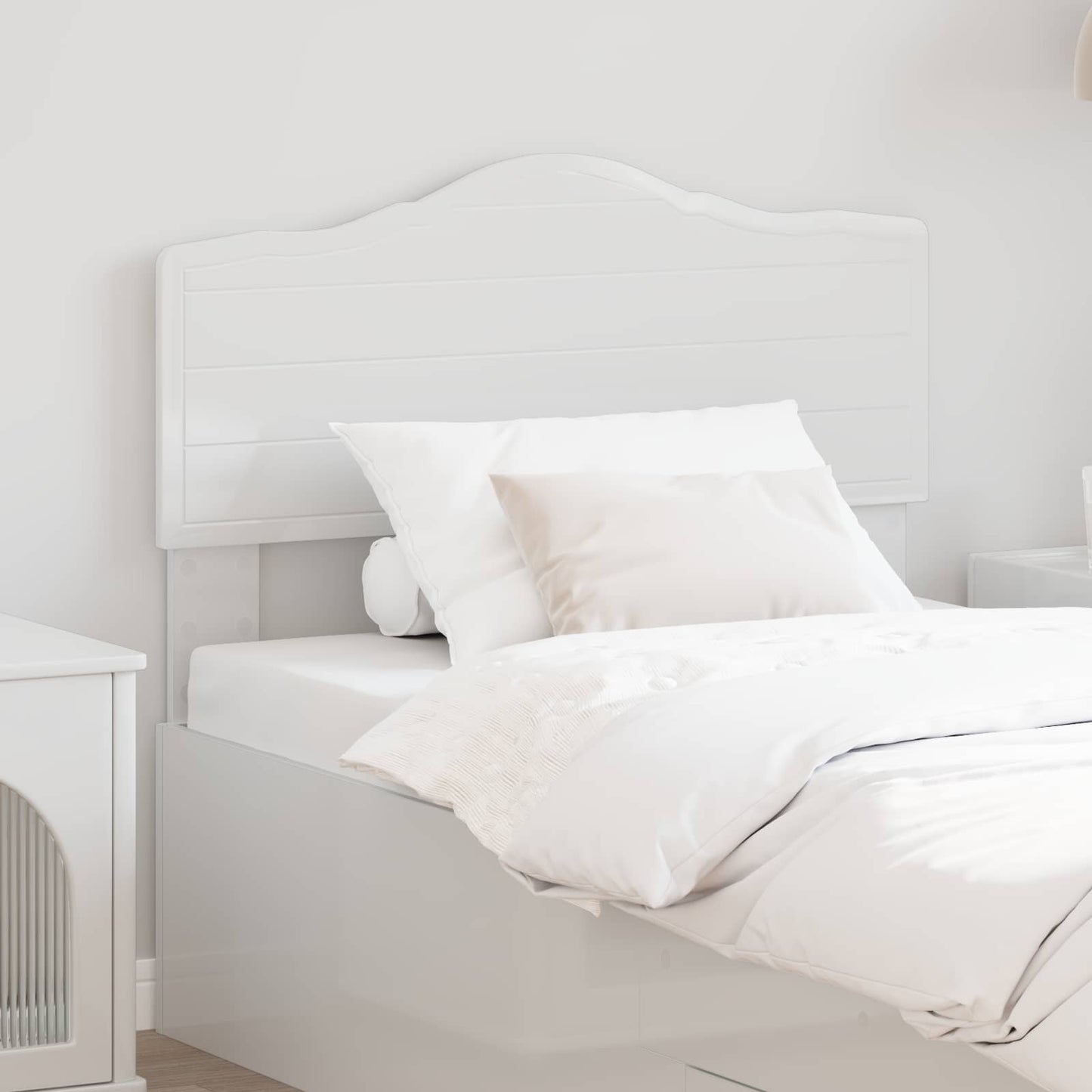 vidaXL Headboard Gloss White Engineered wood